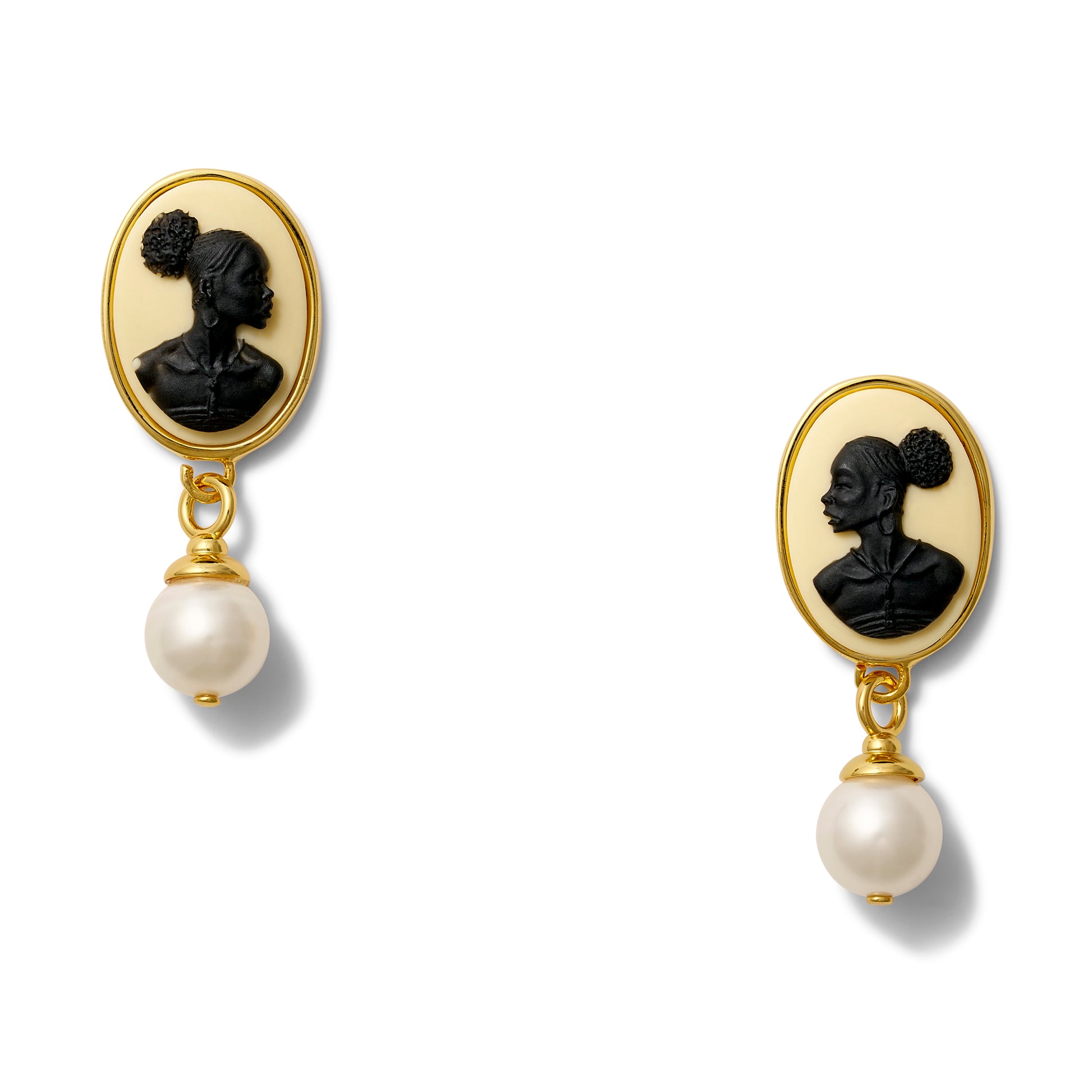 Grande Cameo Pearl Earring