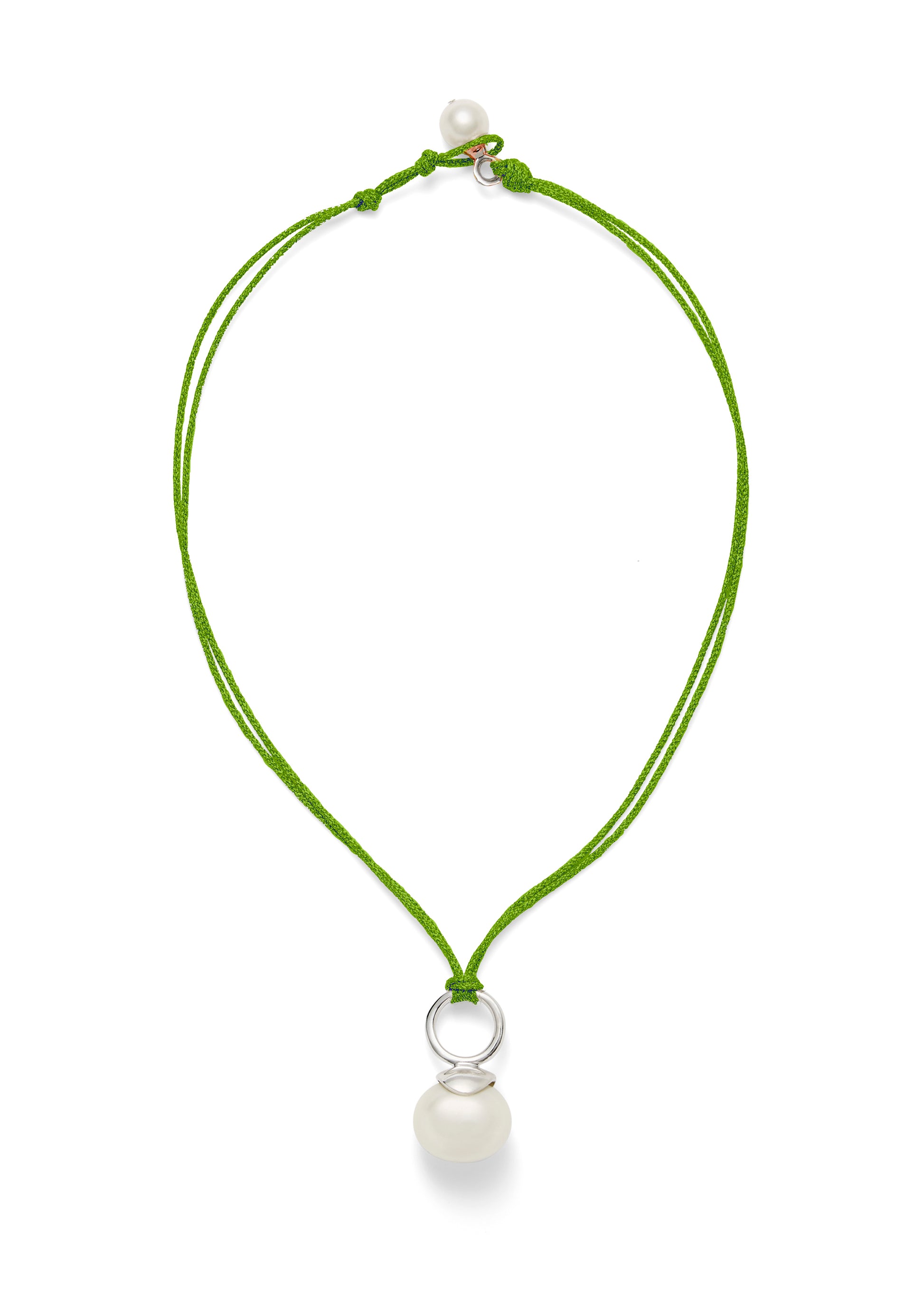 Pebble Pearl Cord Pendant Sterling