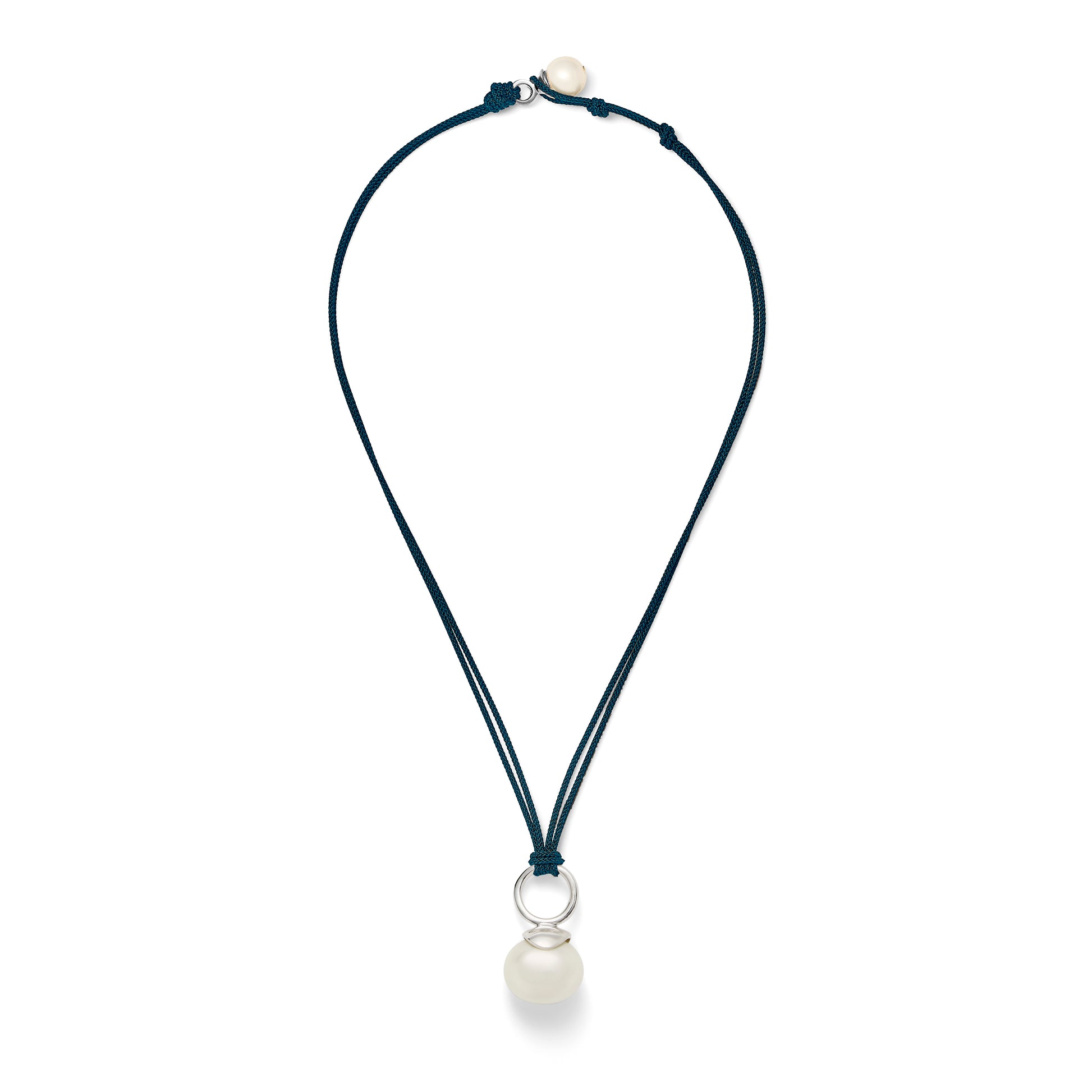 Pebble Pearl Cord Pendant Sterling