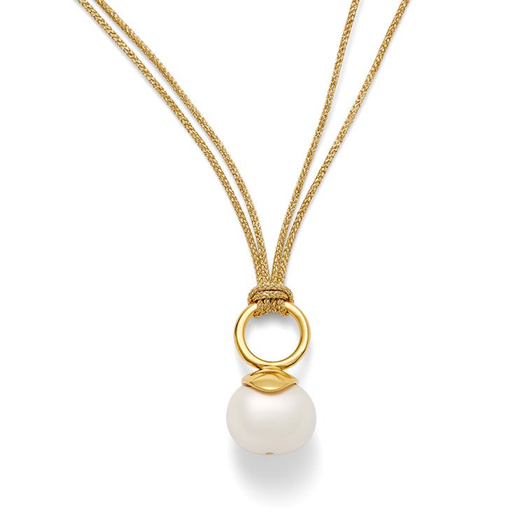 Golden Pebble Pearl Pendant