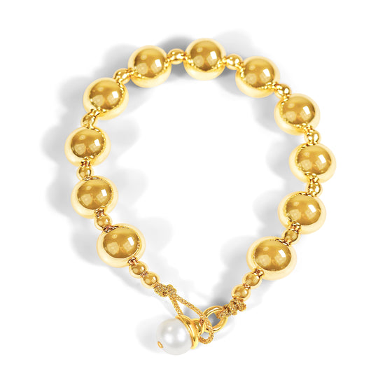 Globe Bracelet with Pearl Detail