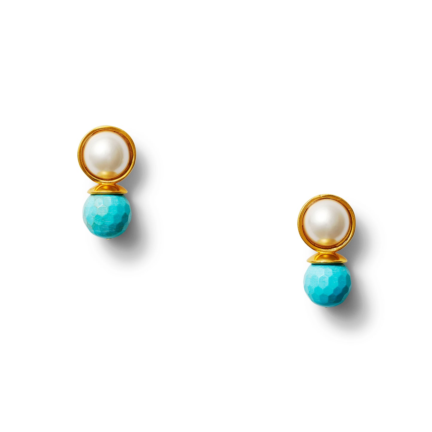 Bold Lady Pearl Earrings in turquoise