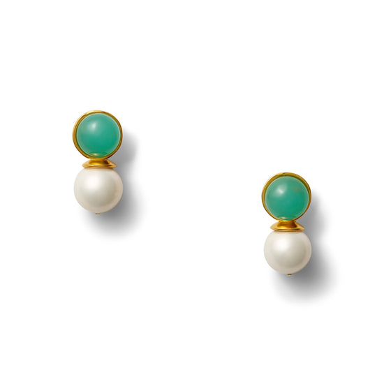 Load image into Gallery viewer, Bold Lady Semi Precious Earring White Pearl
