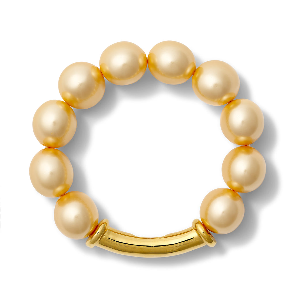 Buttery Gold Pebble Pearl Stack Bracelet