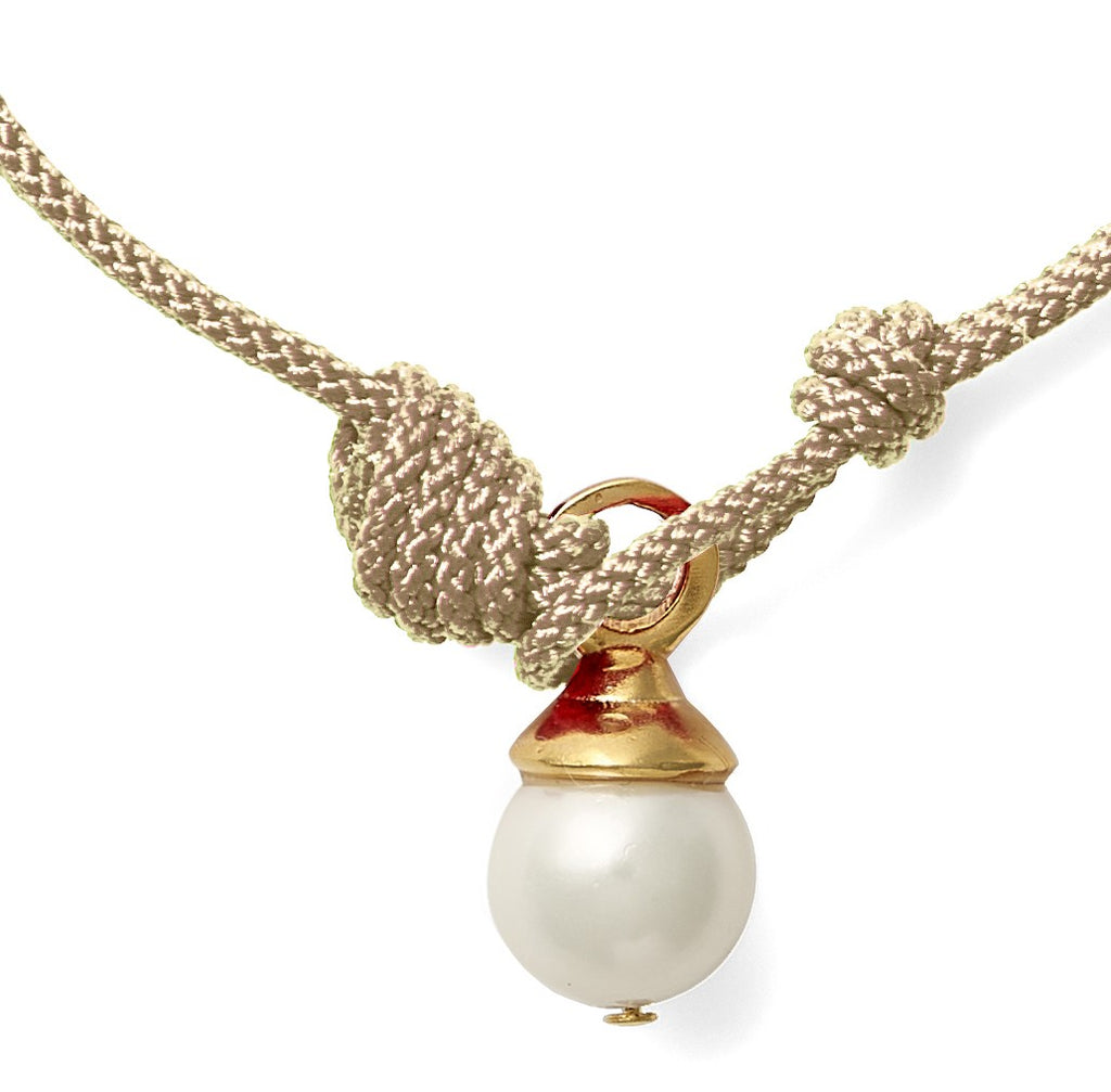 Pebble Pearl Cord Necklace