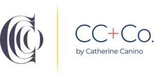 Logo with an illustration of a letter c in blue with different layers and the letters cc+co.