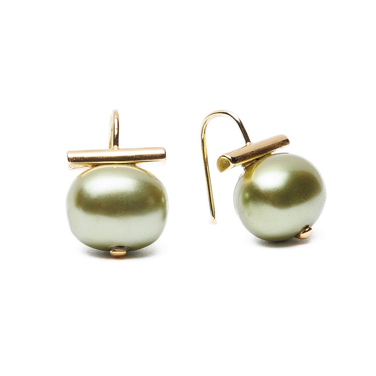Lily Pad Pebble Pearl Earring-Medium