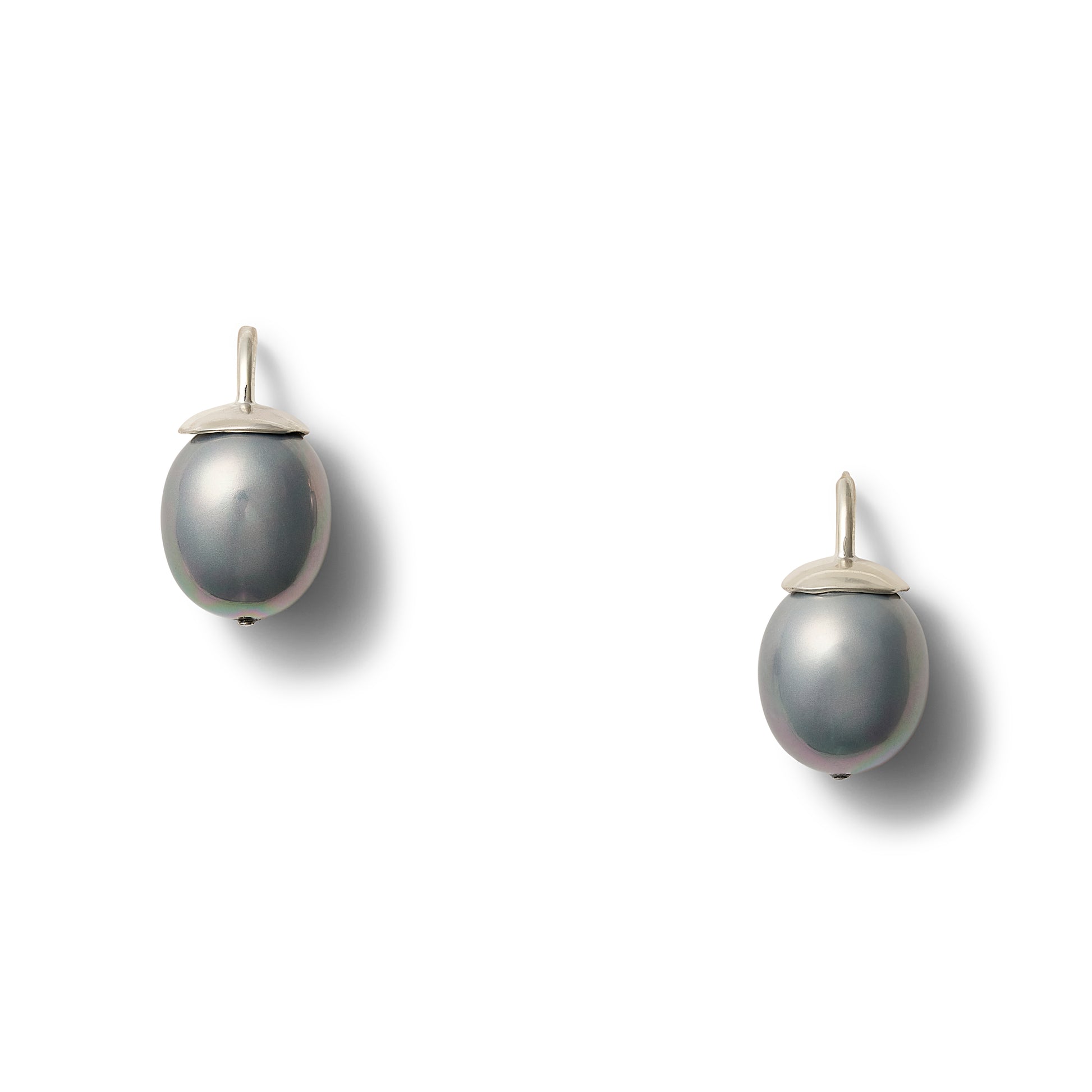 Blue Button Egg Pearl Sterling -Medium
