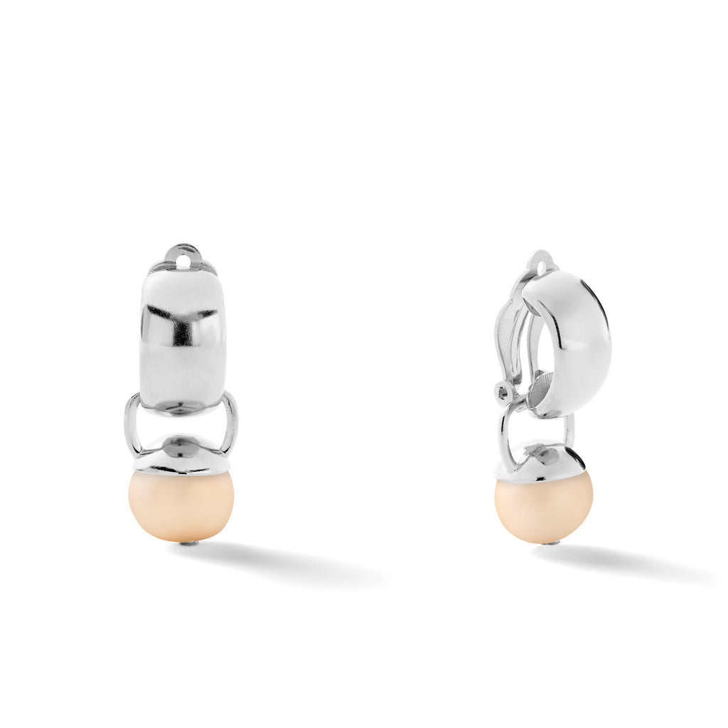 Sculpted Sterling Clip Earring with Pebble Pearl