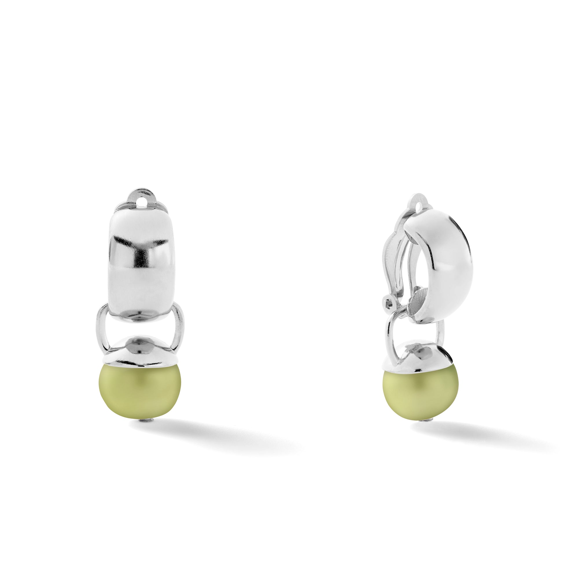 Sculpted Sterling Clip Earring with Pebble Pearl