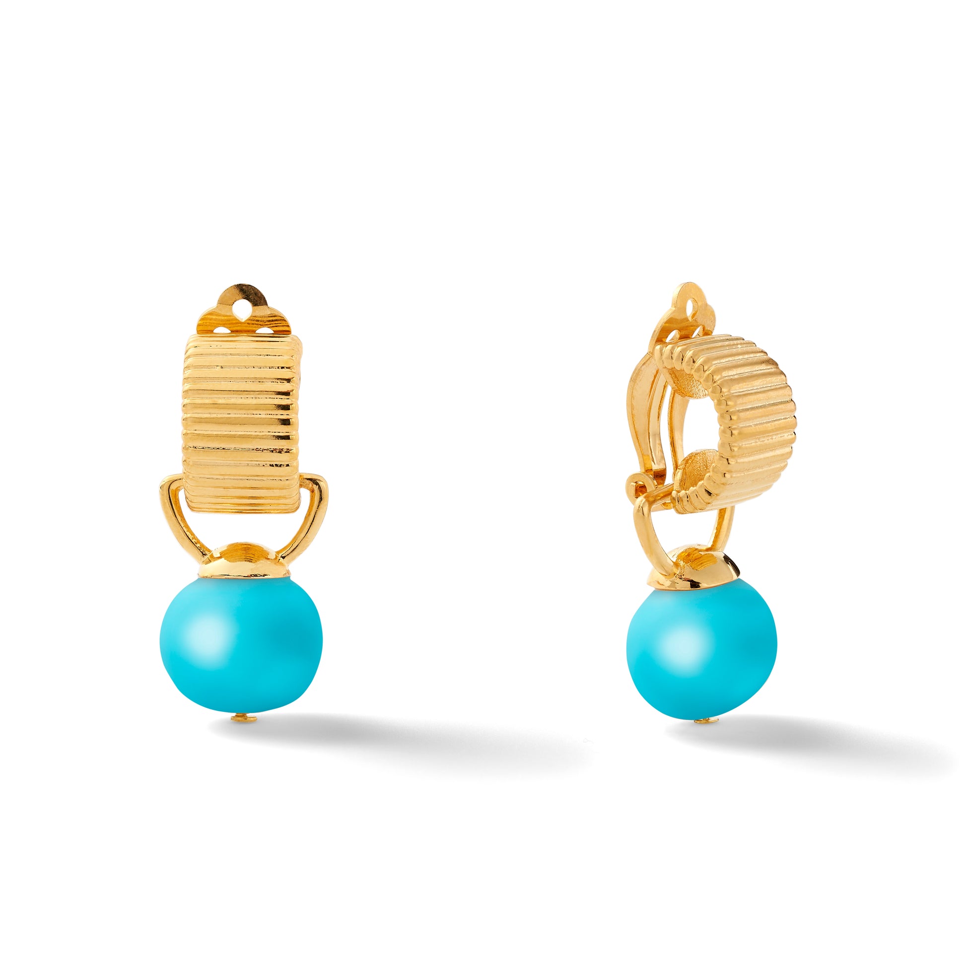 Scalloped Ear Clips with Detachable Drop Medium