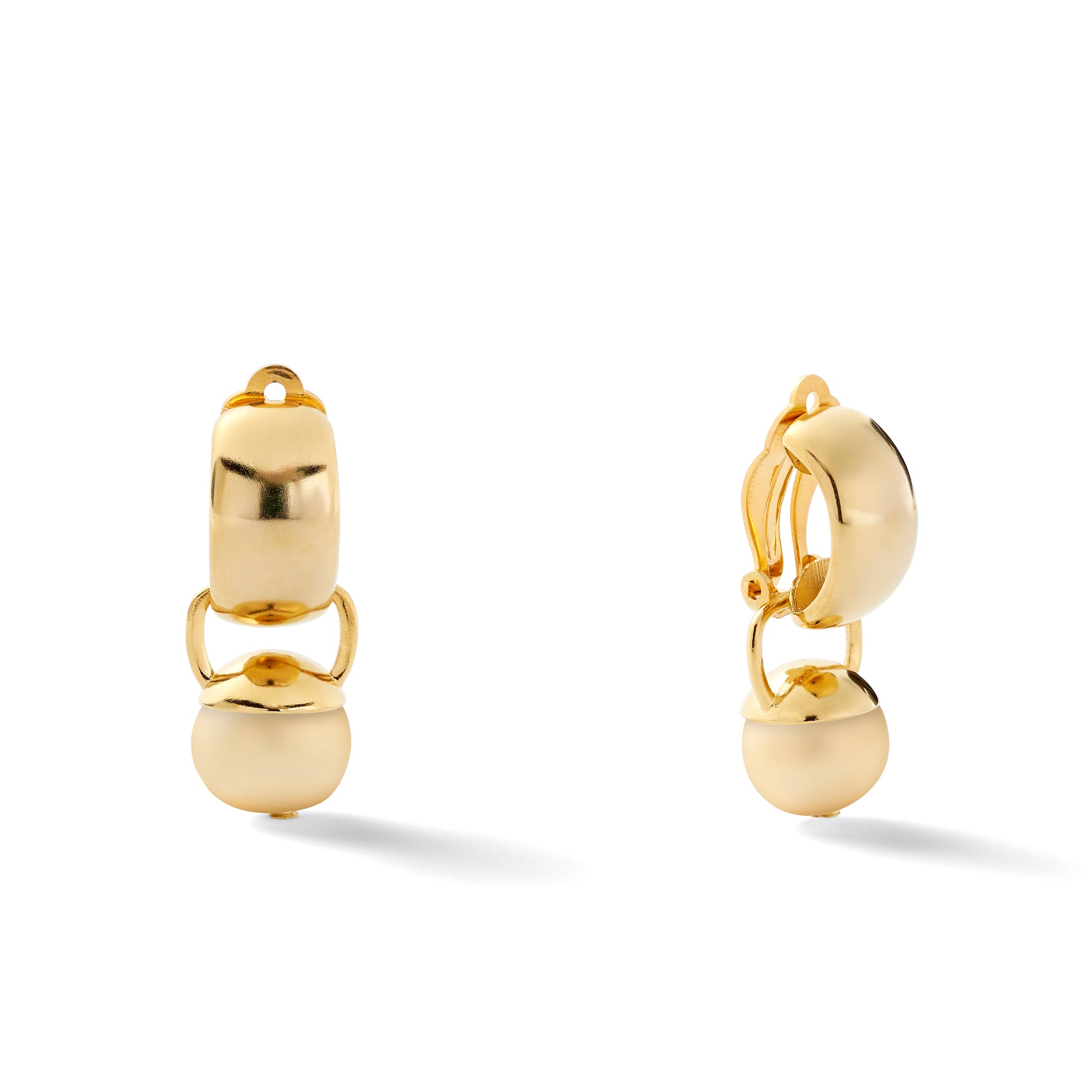 Sleek Sculpted Pebble Clip Earrings