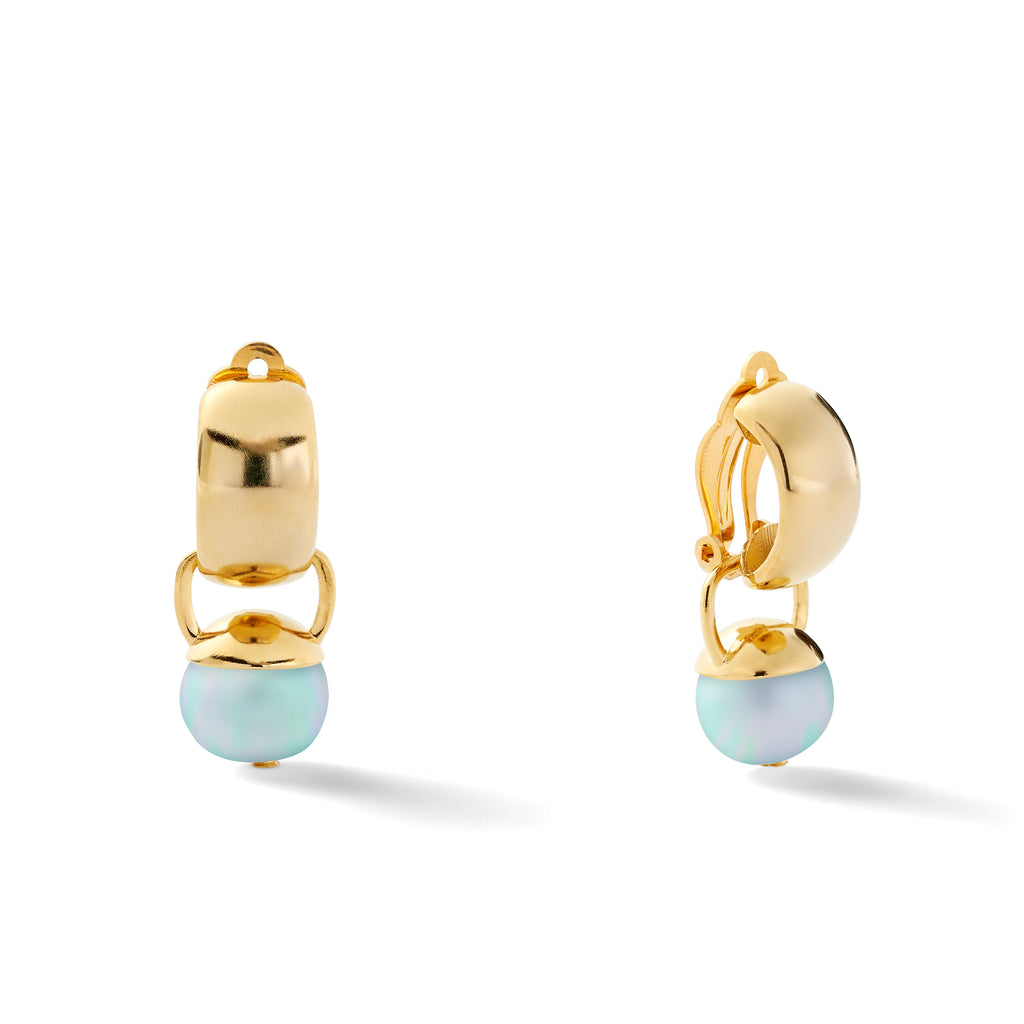 Sleek Sculpted Pebble Clip Earrings