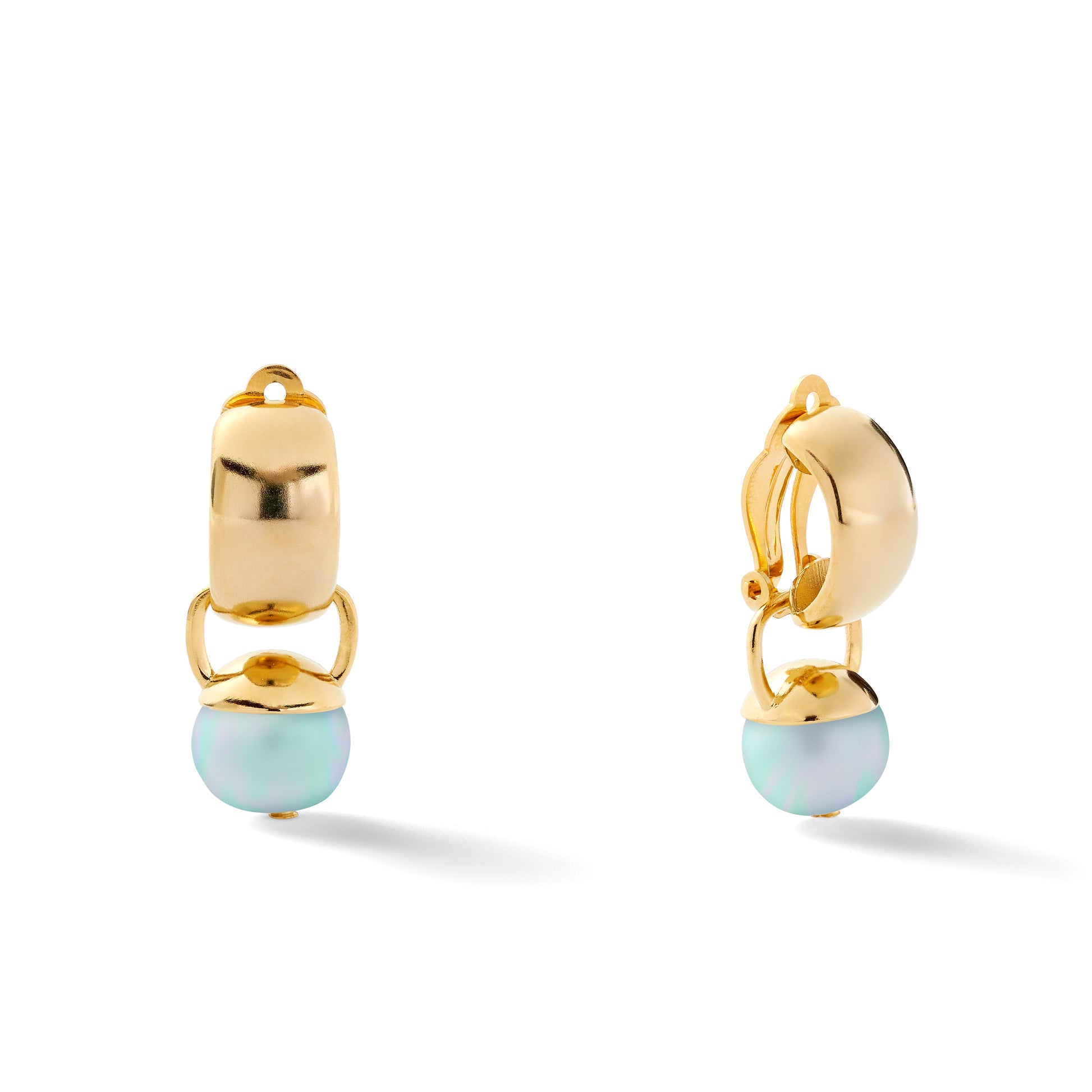 Sleek Sculpted Pebble Clip Earrings