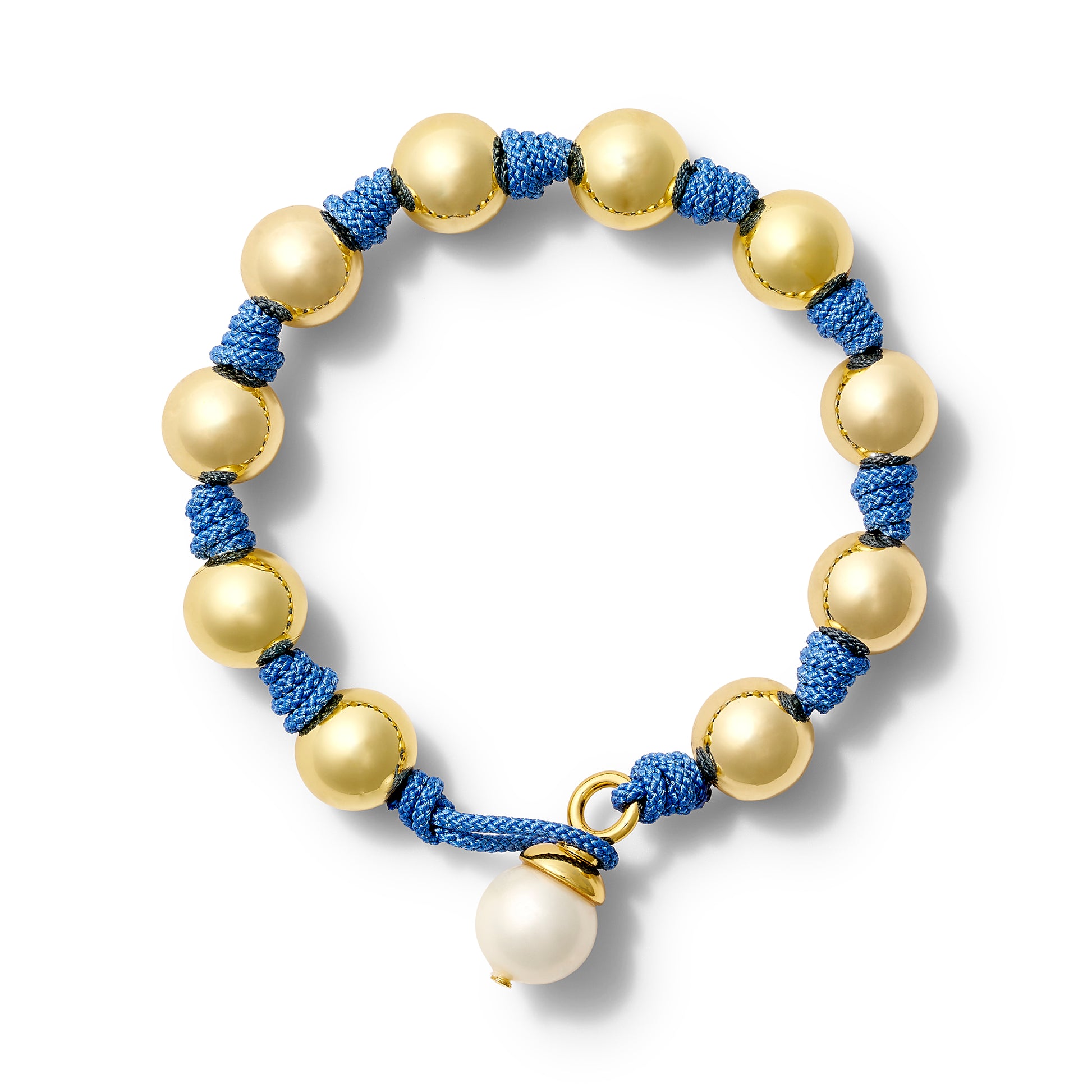 The Gold Ball + Pearl Knotting Bracelet