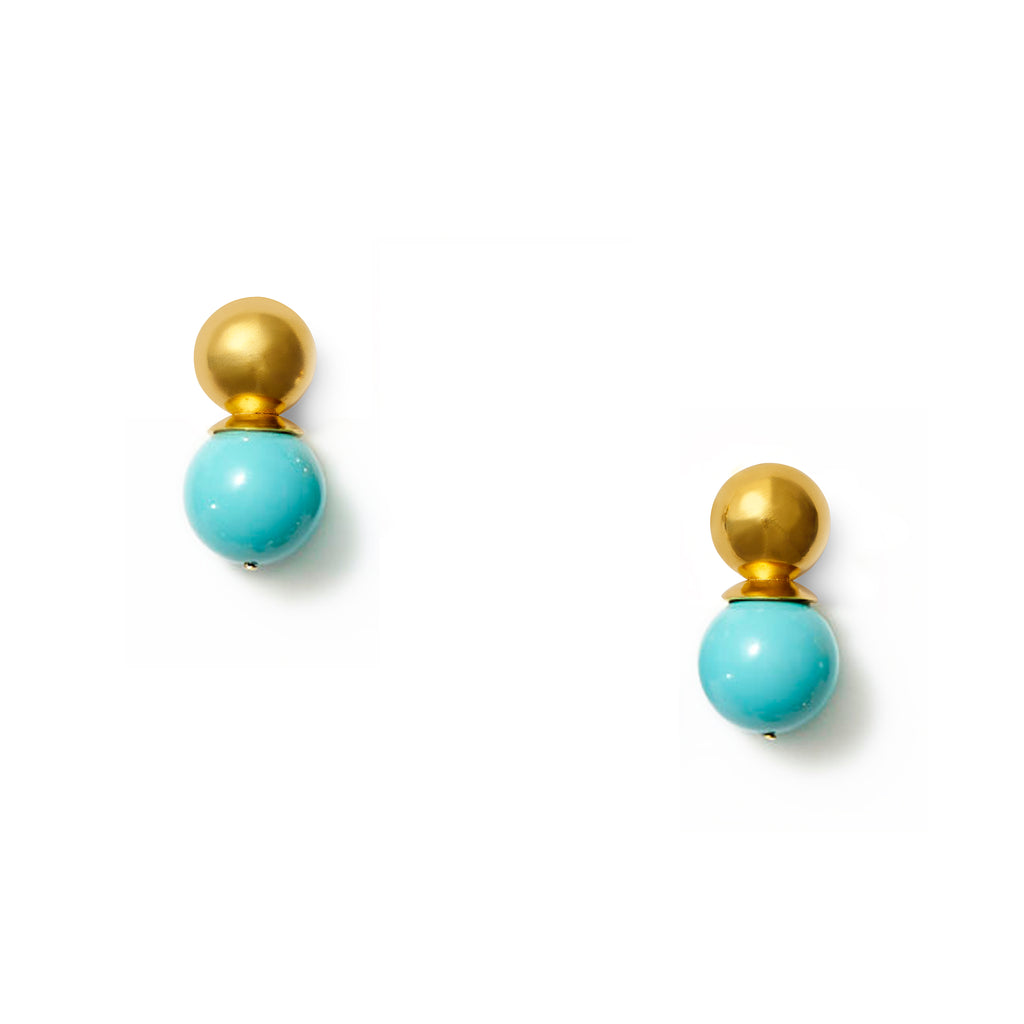 Gold Lady Earrings Turquoise