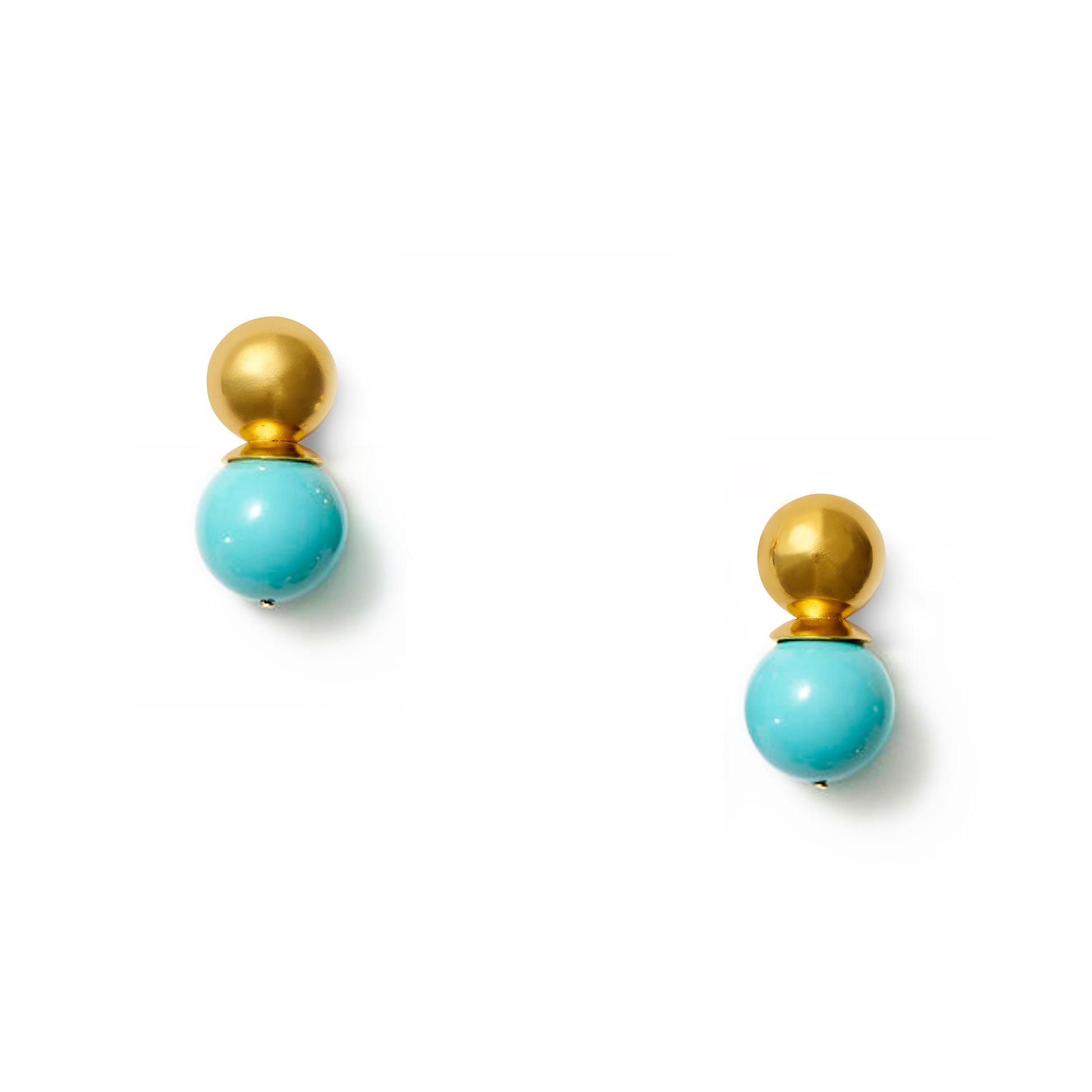 Gold Lady Earrings Turquoise