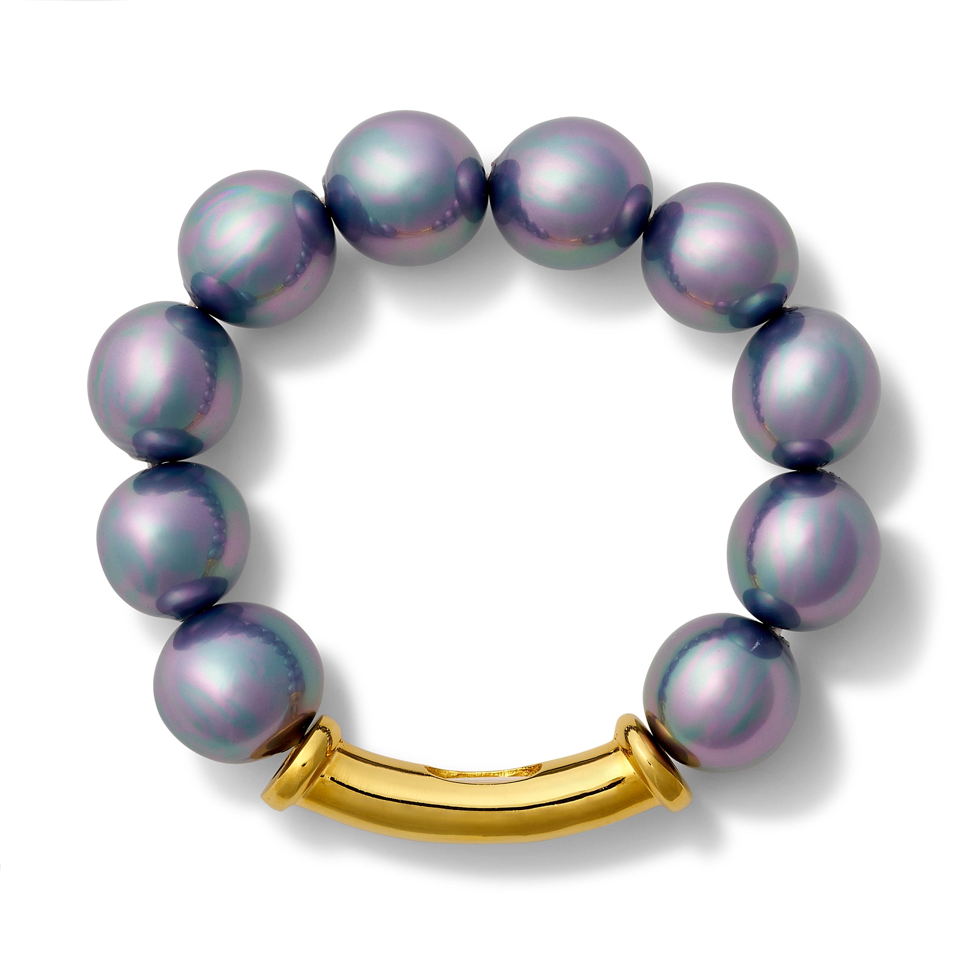 Large Iris Pebble Pearl Stacking Bracelet