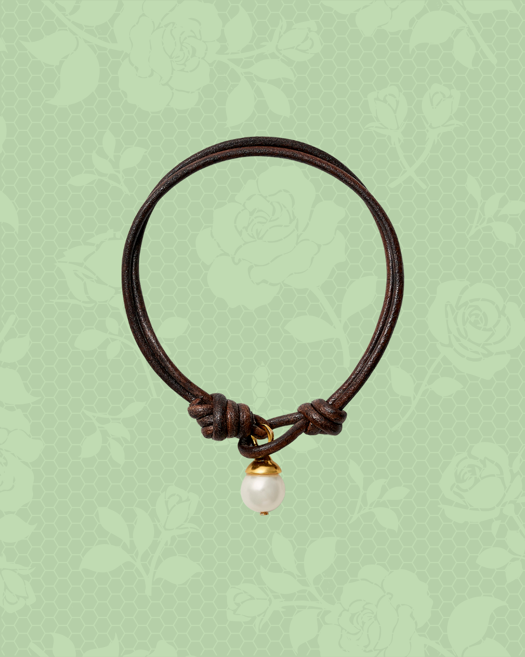 Espresso Brown Teeny Leather + Pearl Bracelet