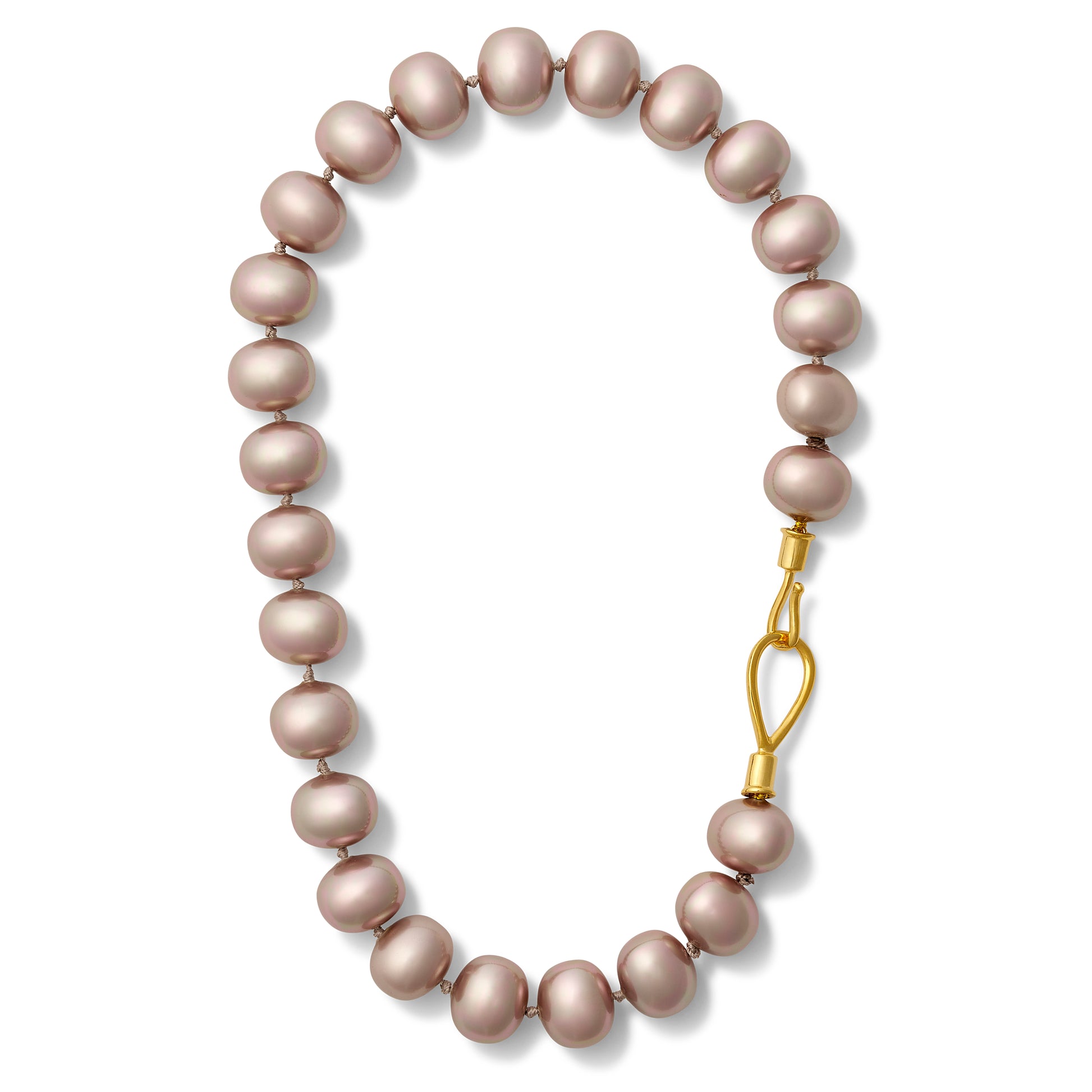 Lilac Lasso Clasp Pebble Pearl Statement Necklace