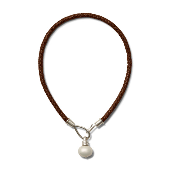 Sterling Lasso Pearl Cocoa Leather