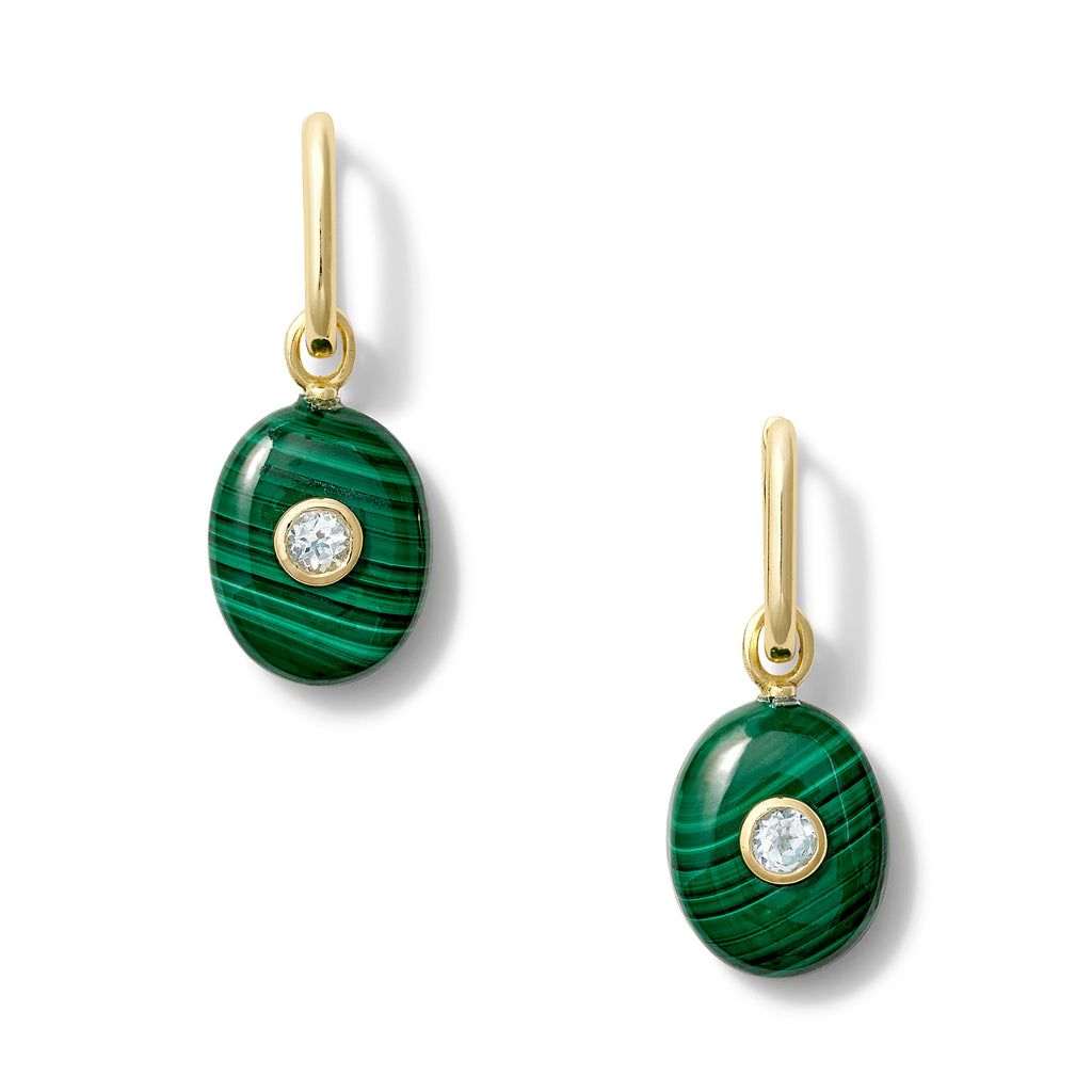Malachite and Quartz Crystal Earring