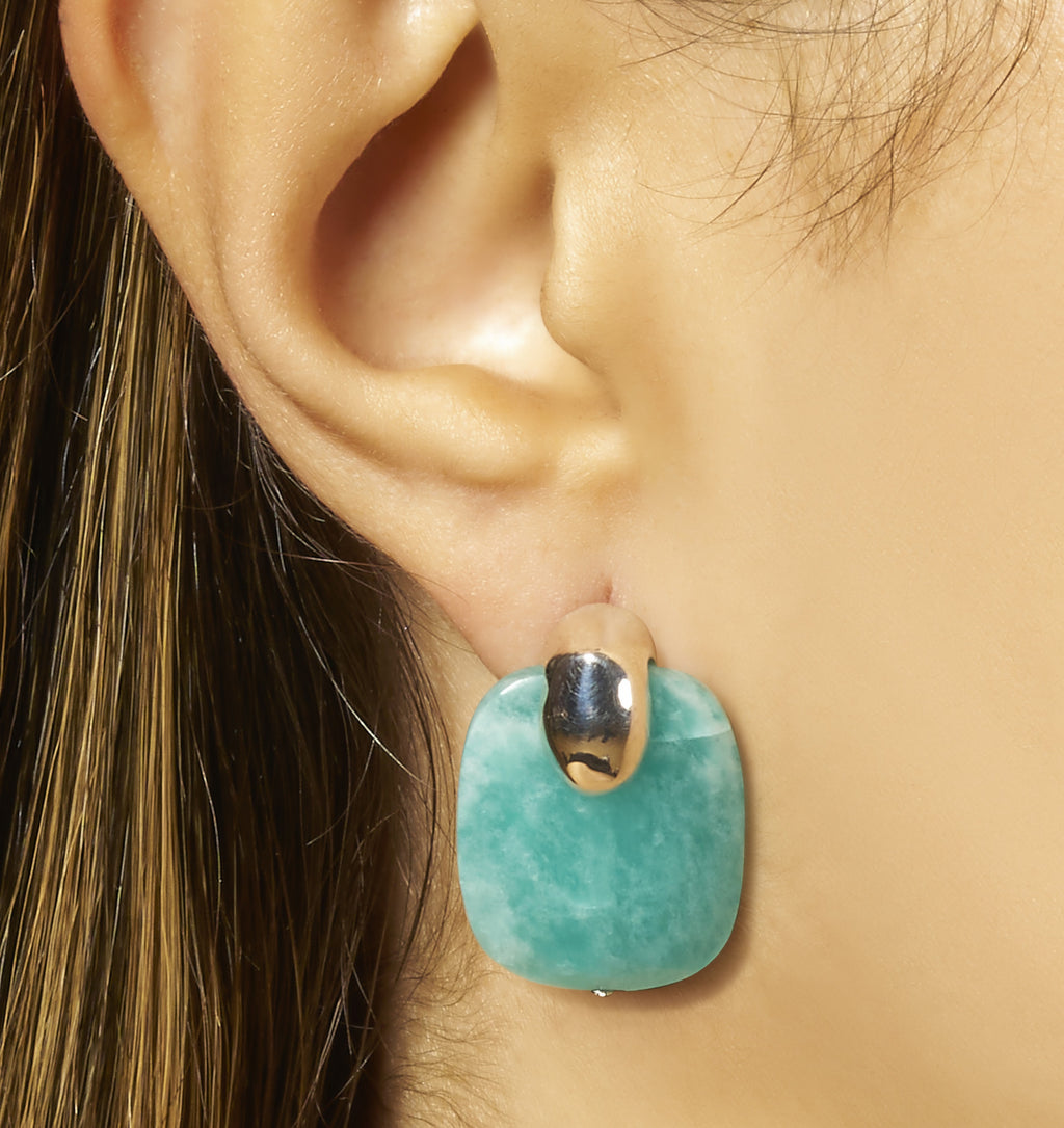 Aventurine + Sterling Silver Palazzo Earring