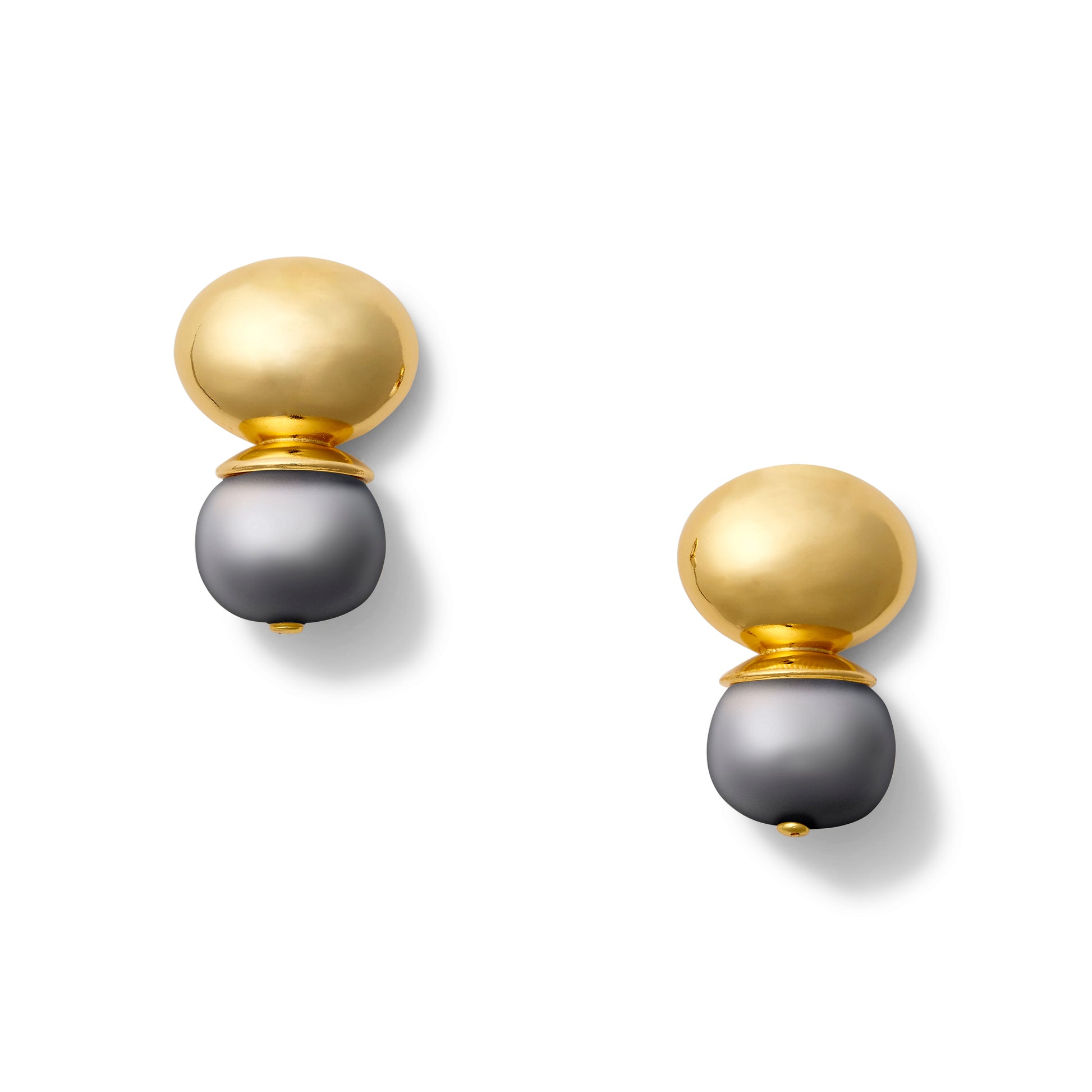 Pebble Pearl Orb Earring