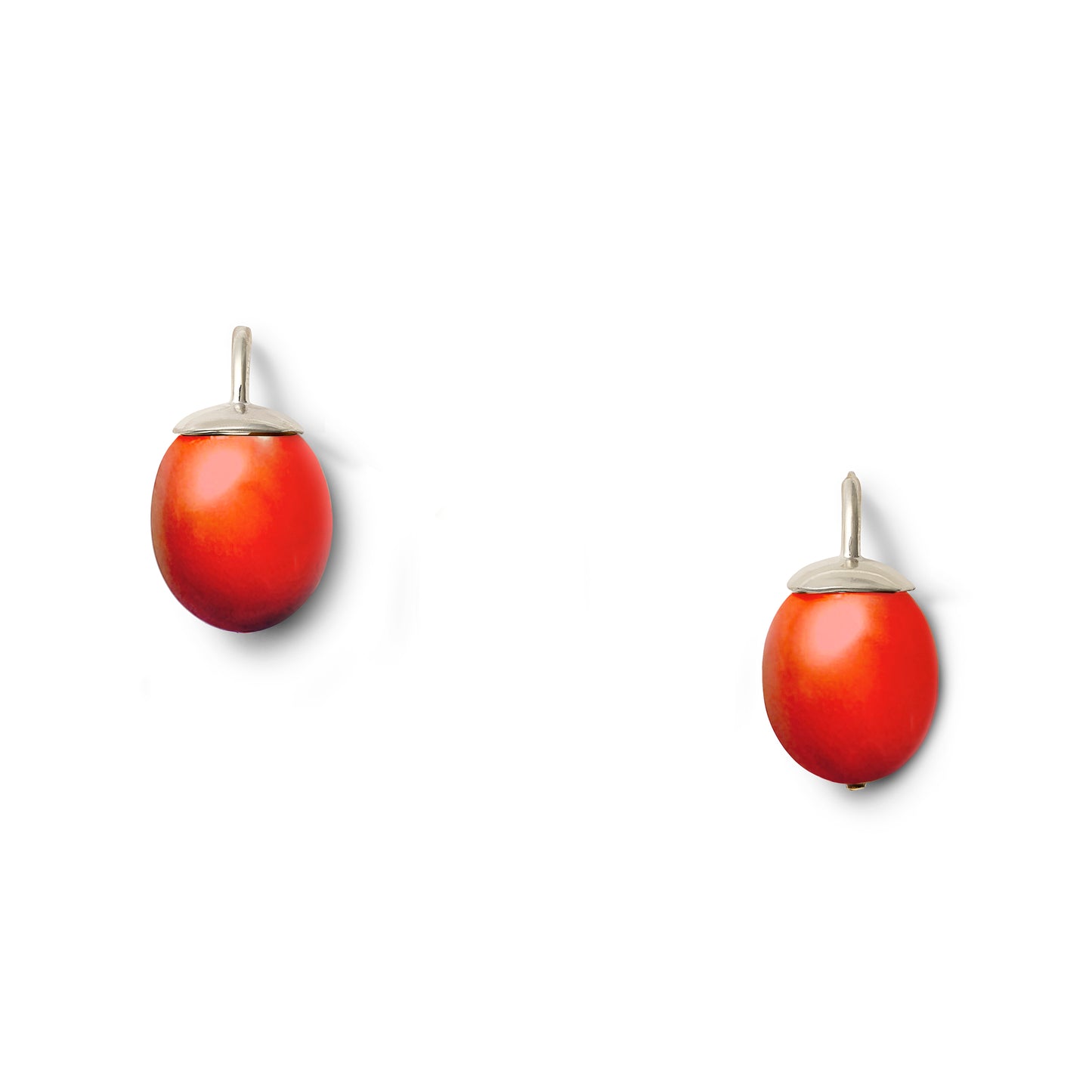 Load image into Gallery viewer, Coral Egg Pearl Sterling  earring - Large
