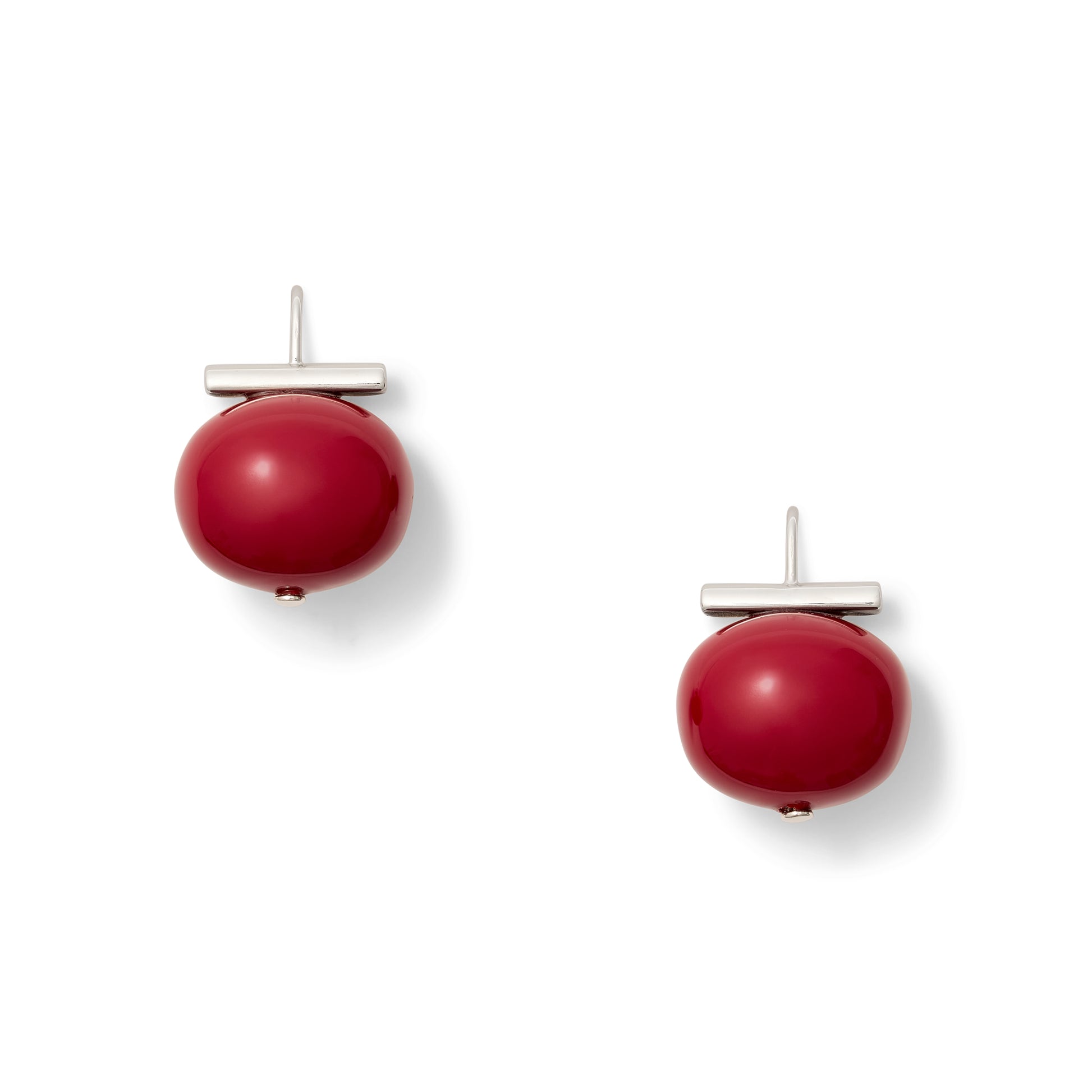Statement Making Claret + Sterling Silver Pebble Pearl Earrings