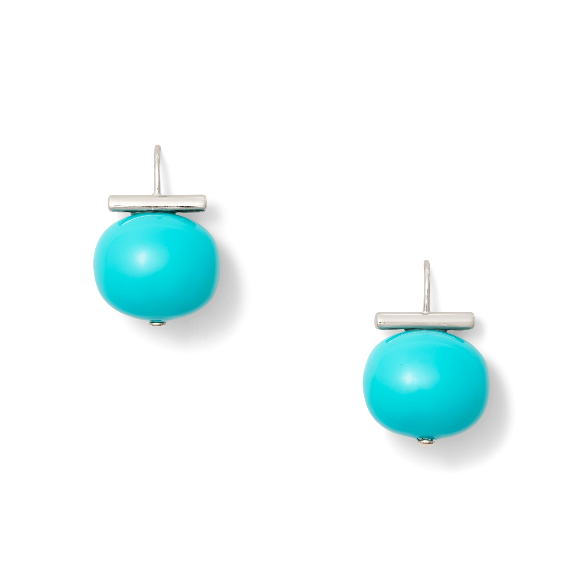 Statement Making Turquoise + Sterling Silver Pebble Pearl Earrings