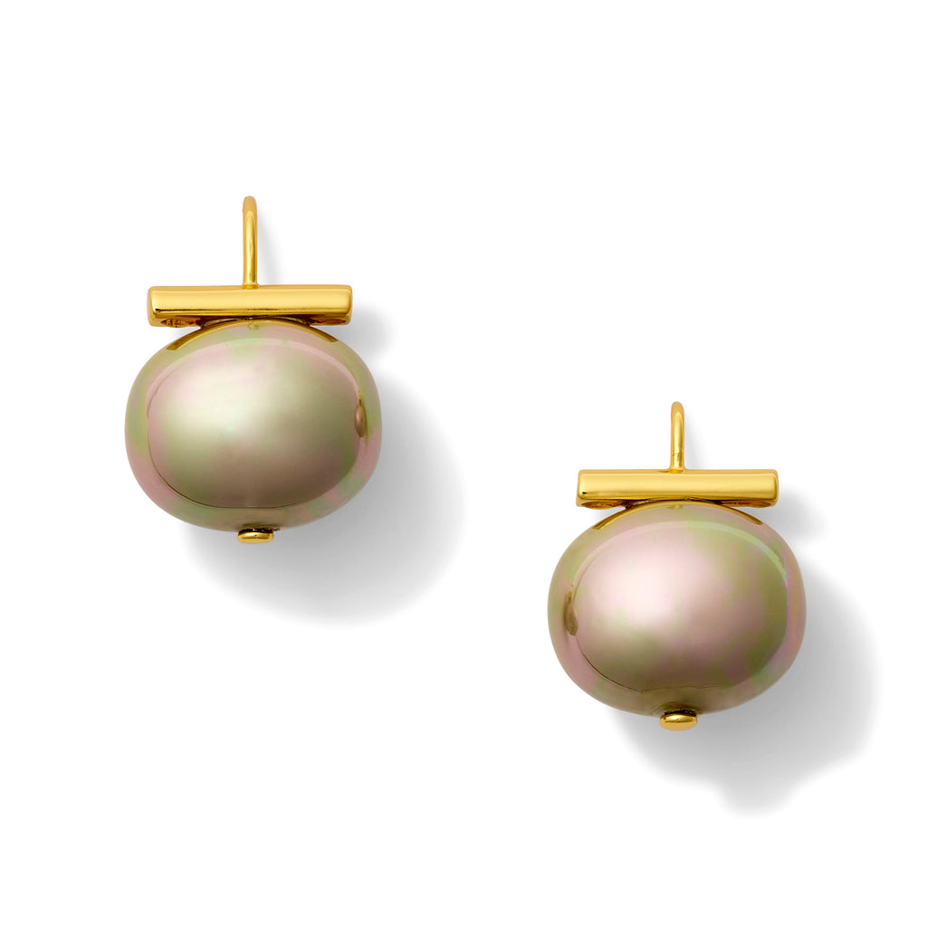 Biscuit Statement Making Pebble Pearl Earring