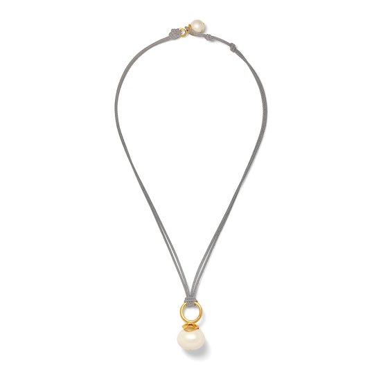 Pebble Pearl Cord Pendant
