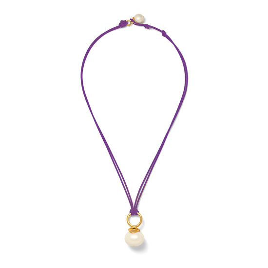 Pebble Pearl Cord Pendant