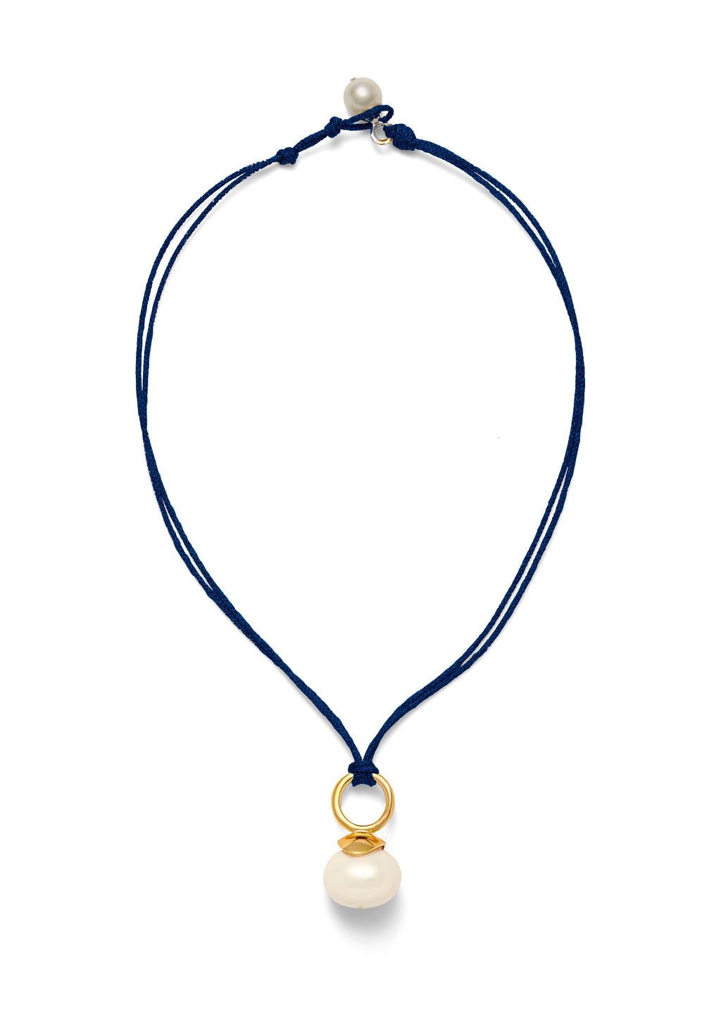 Pebble Pearl Cord Pendant