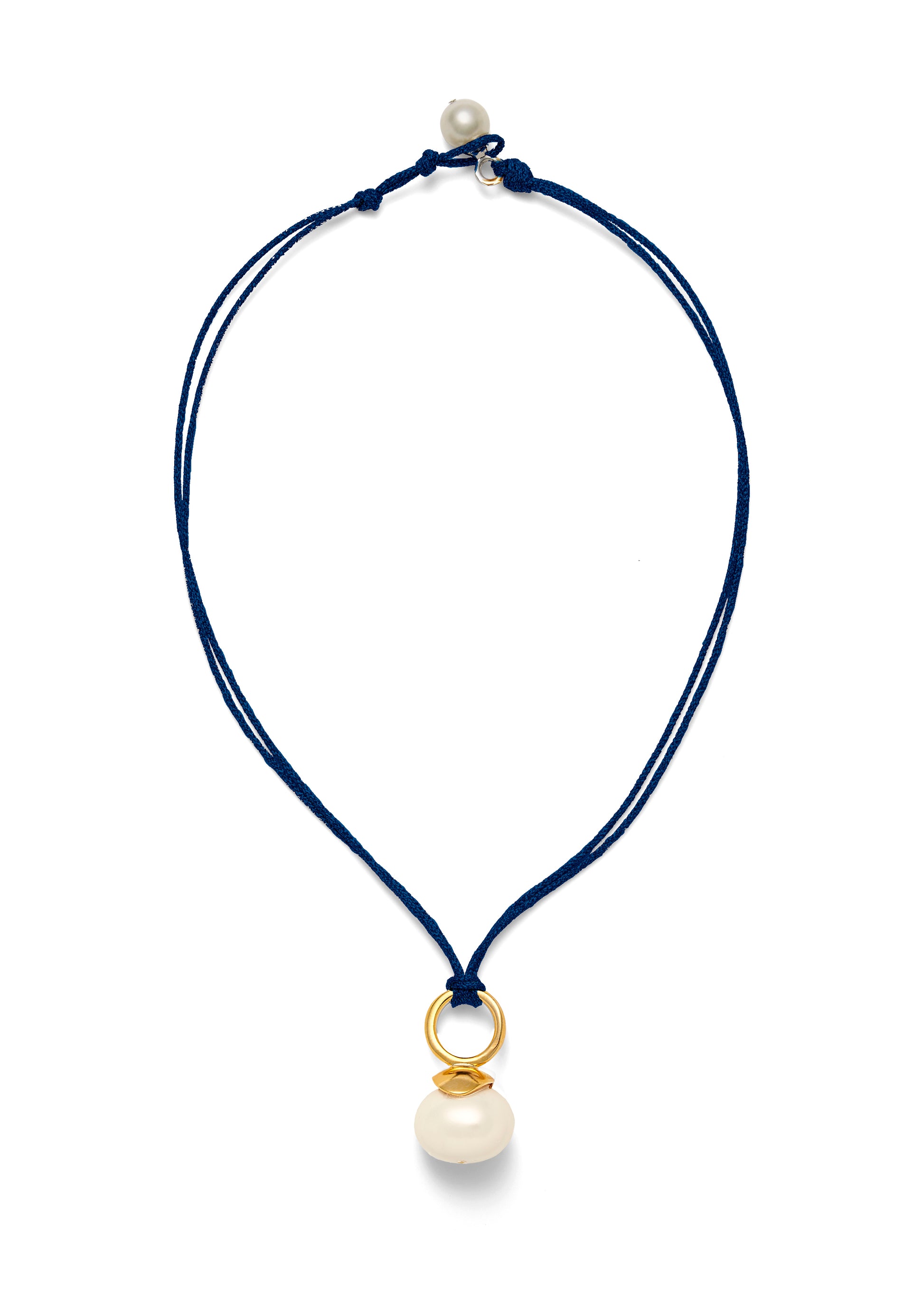 Pebble Pearl Cord Pendant