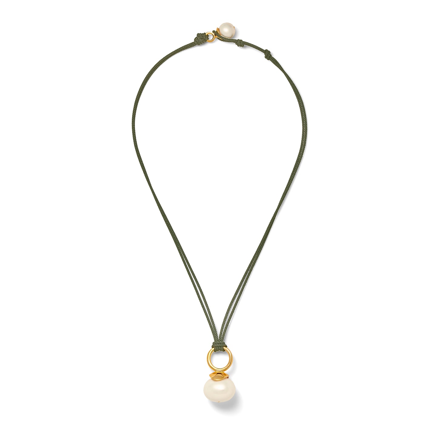 Pebble Pearl Cord Pendant