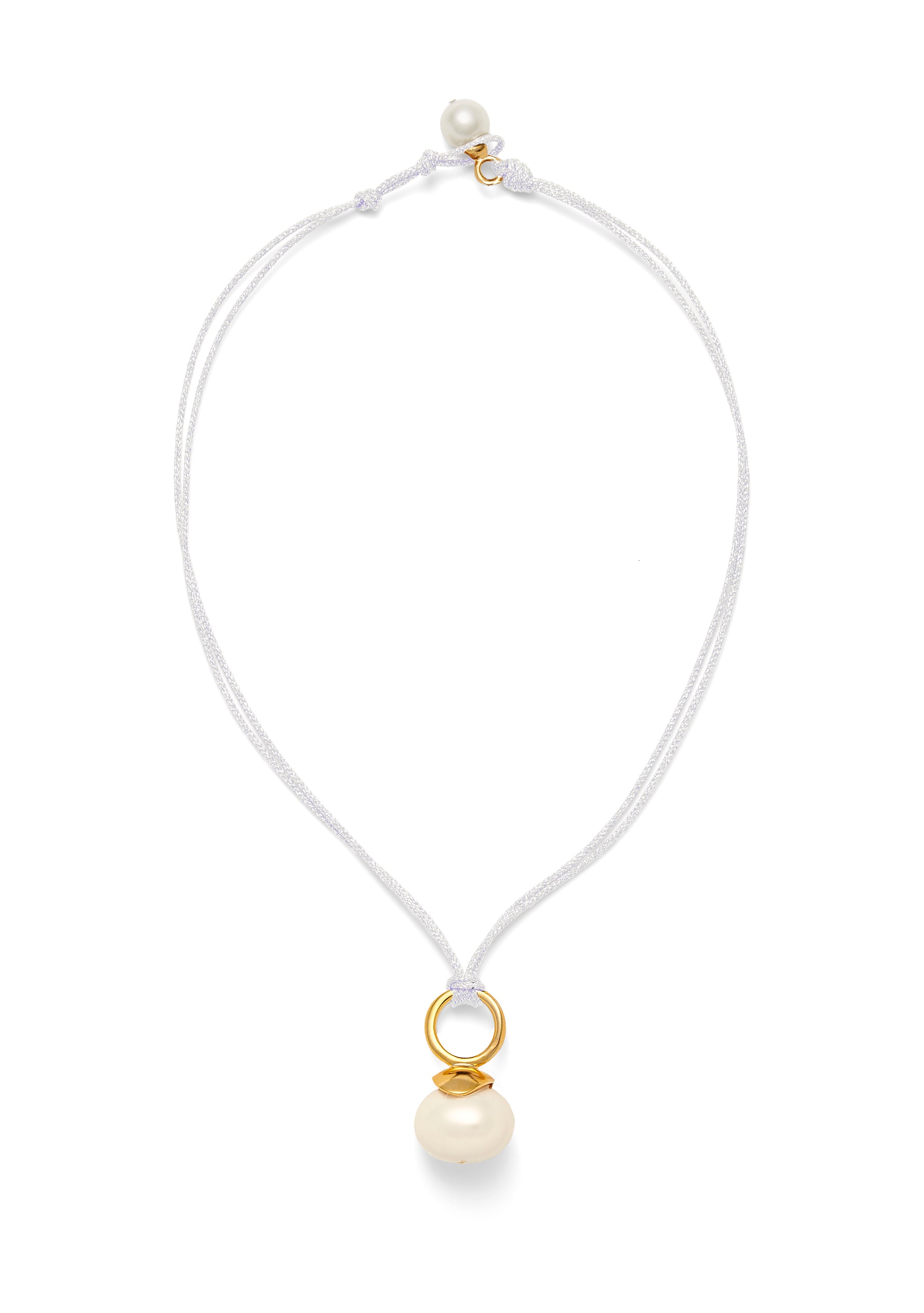 Pebble Pearl Cord Pendant