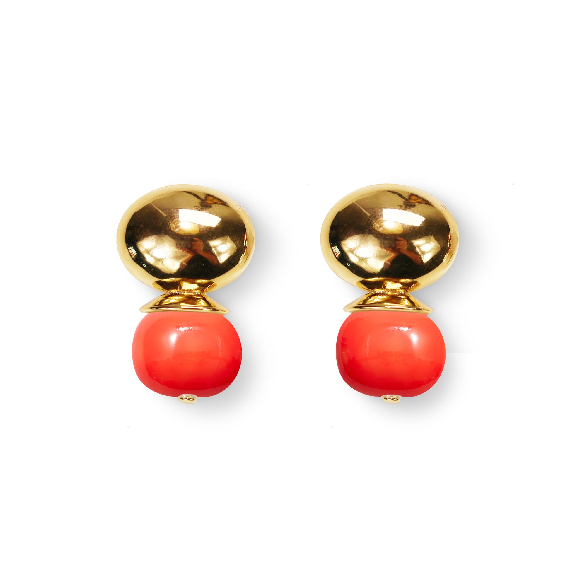 Pebble Orb Earring Salmon Coral