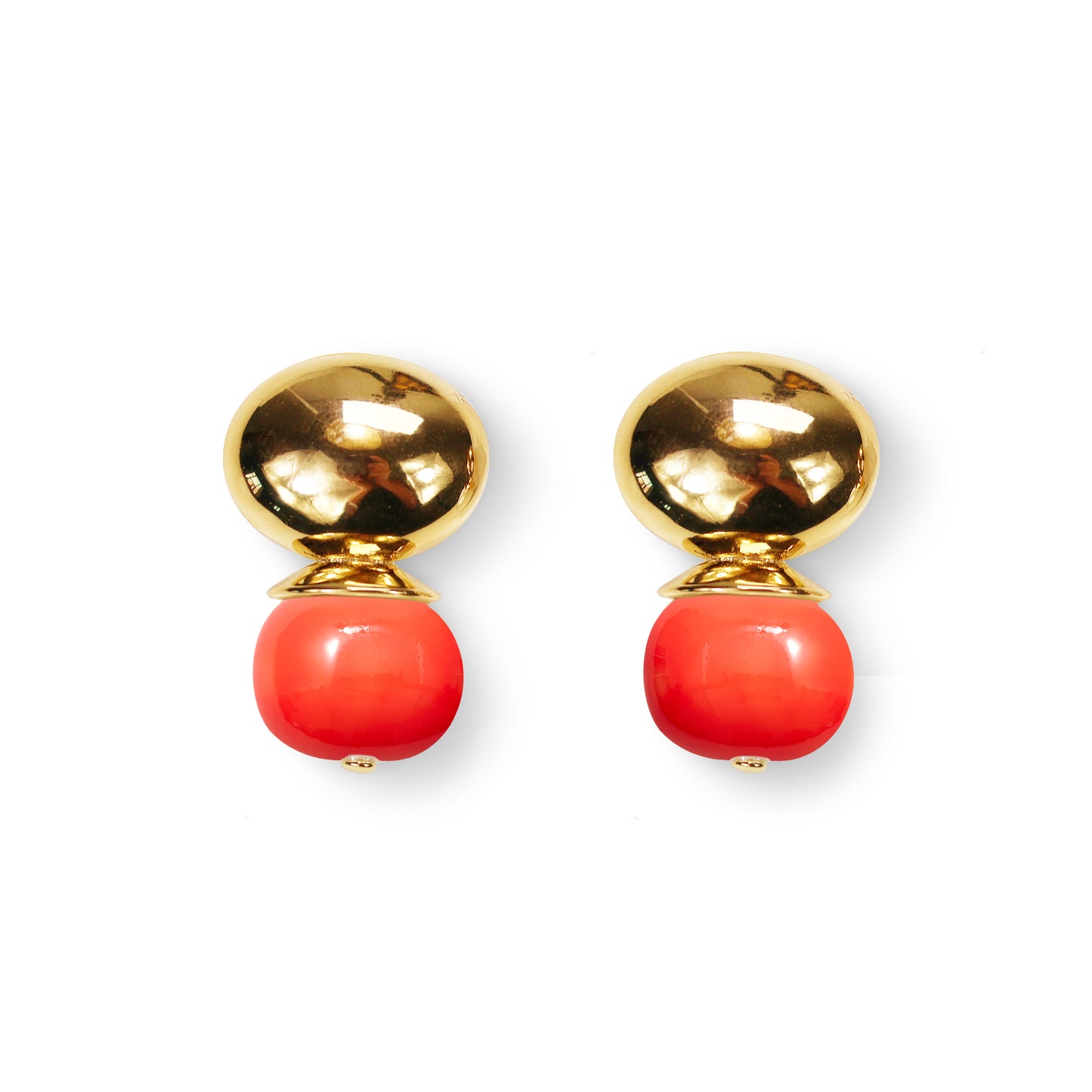 Pebble Orb Earring Salmon Coral
