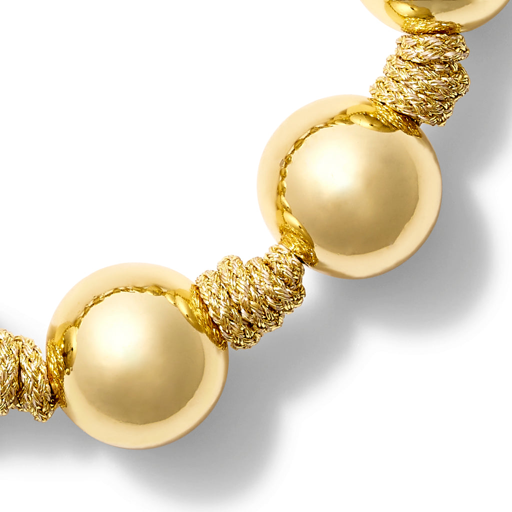 The Gold Ball + Pearl Knotting Bracelet