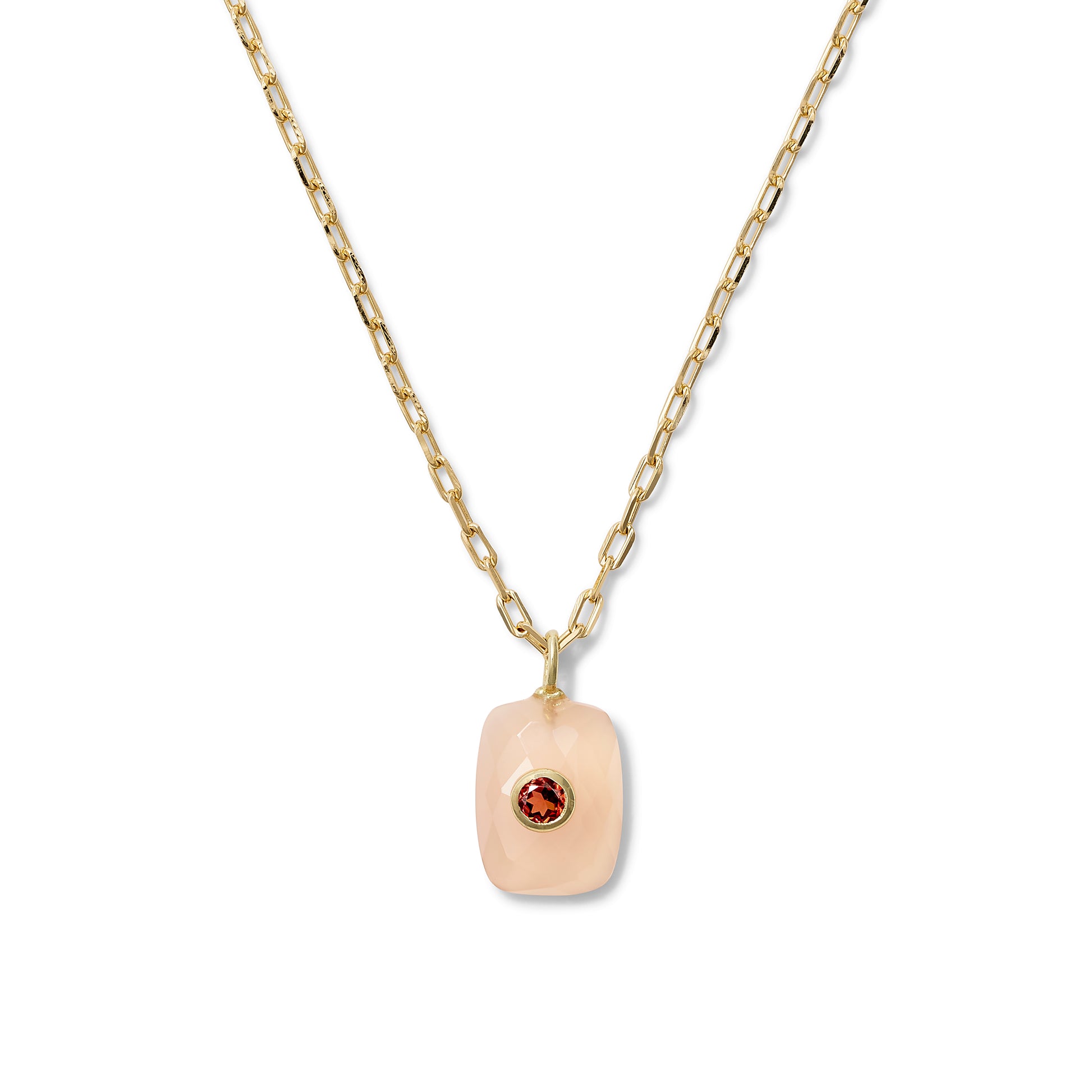 Rose Quartz + Garnet Rouge Pendant