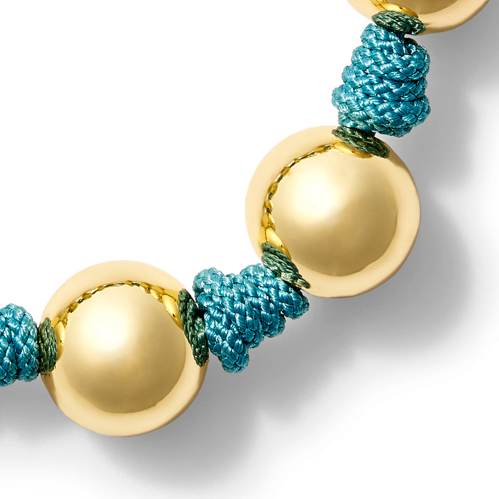 The Gold Ball + Pearl Knotting Bracelet