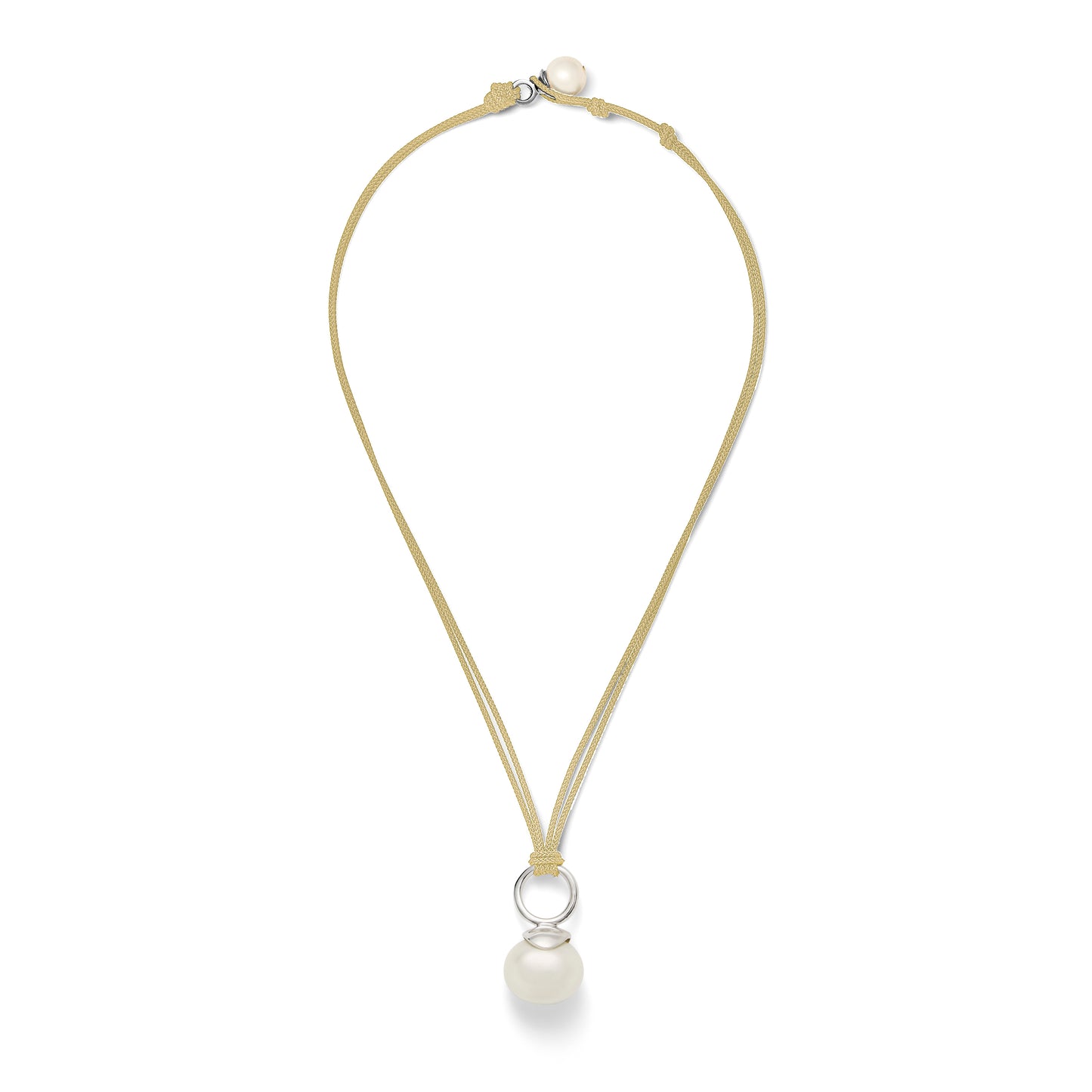 Pebble Pearl Cord Pendant Sterling