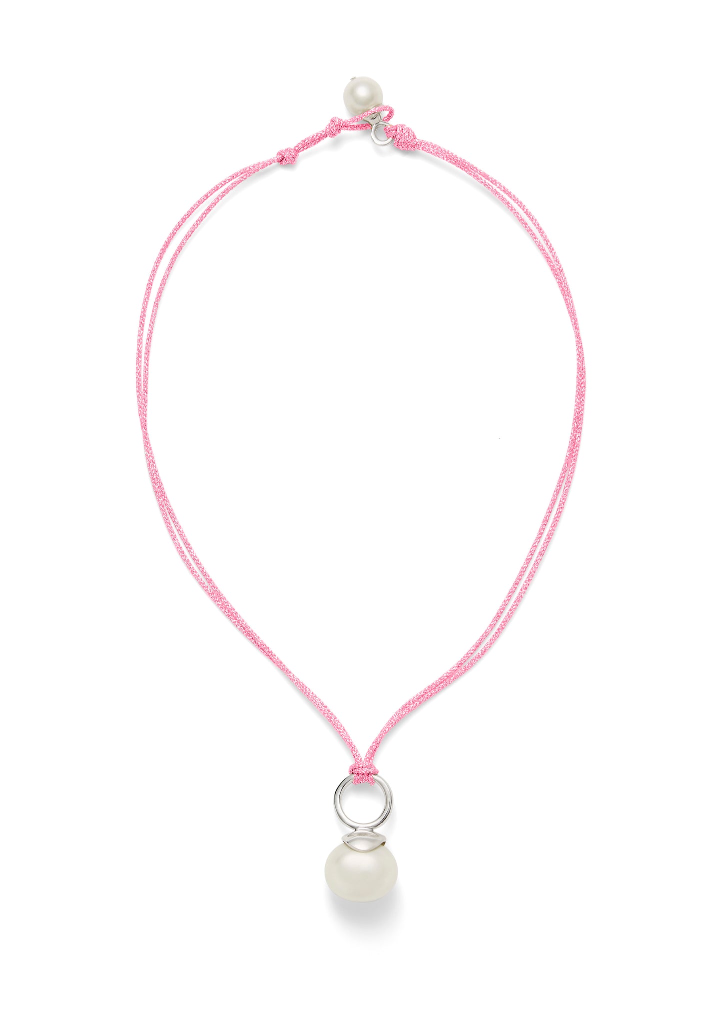 Pebble Pearl Cord Pendant Sterling