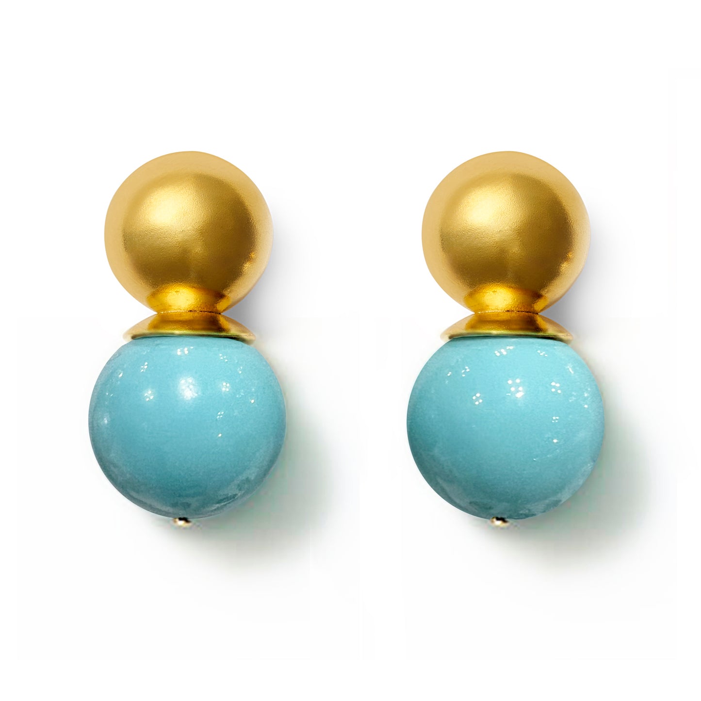 Gold Lady Earrings Turquoise