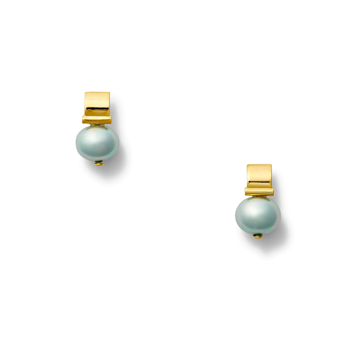 Cornflower Petite Pebble Pearl Post Earring