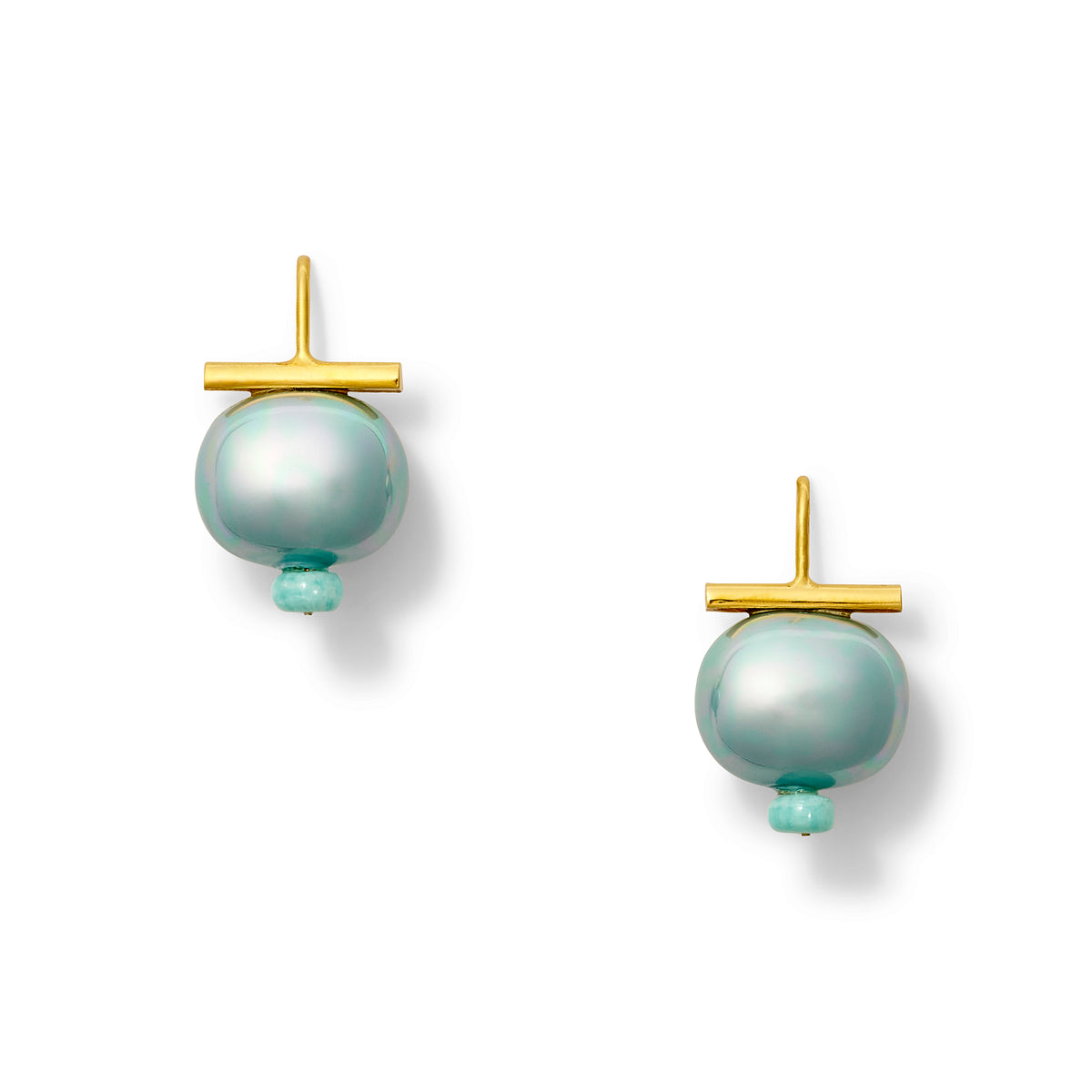 Cornflower Pebble Pearl Dot Earring