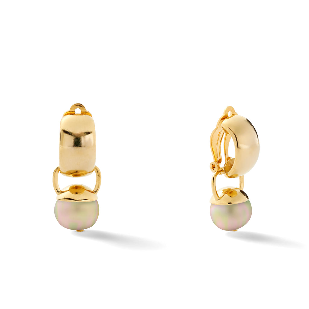 Sleek Sculpted Pebble Clip Earrings