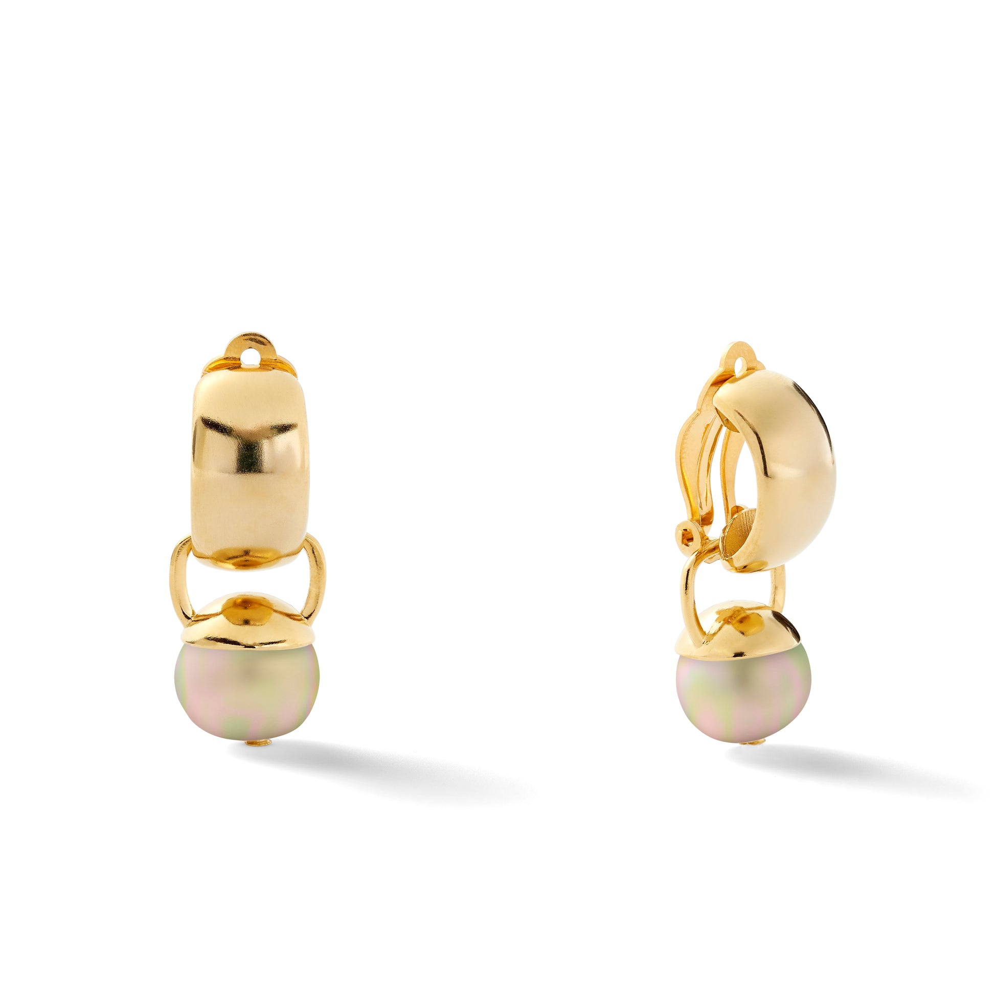 Sleek Sculpted Pebble Clip Earrings